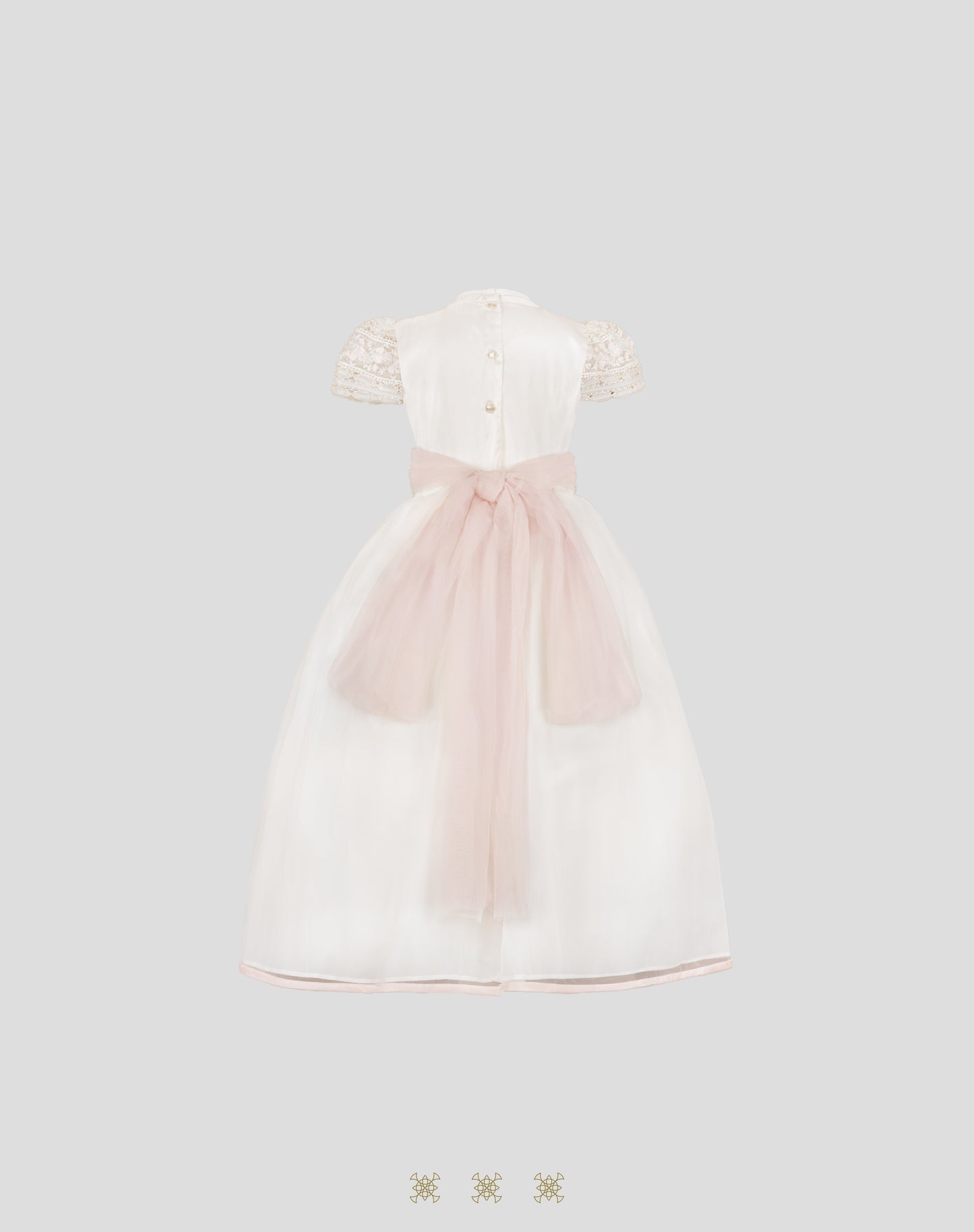 Vestido Infantil Hueso / Rosa 02-348