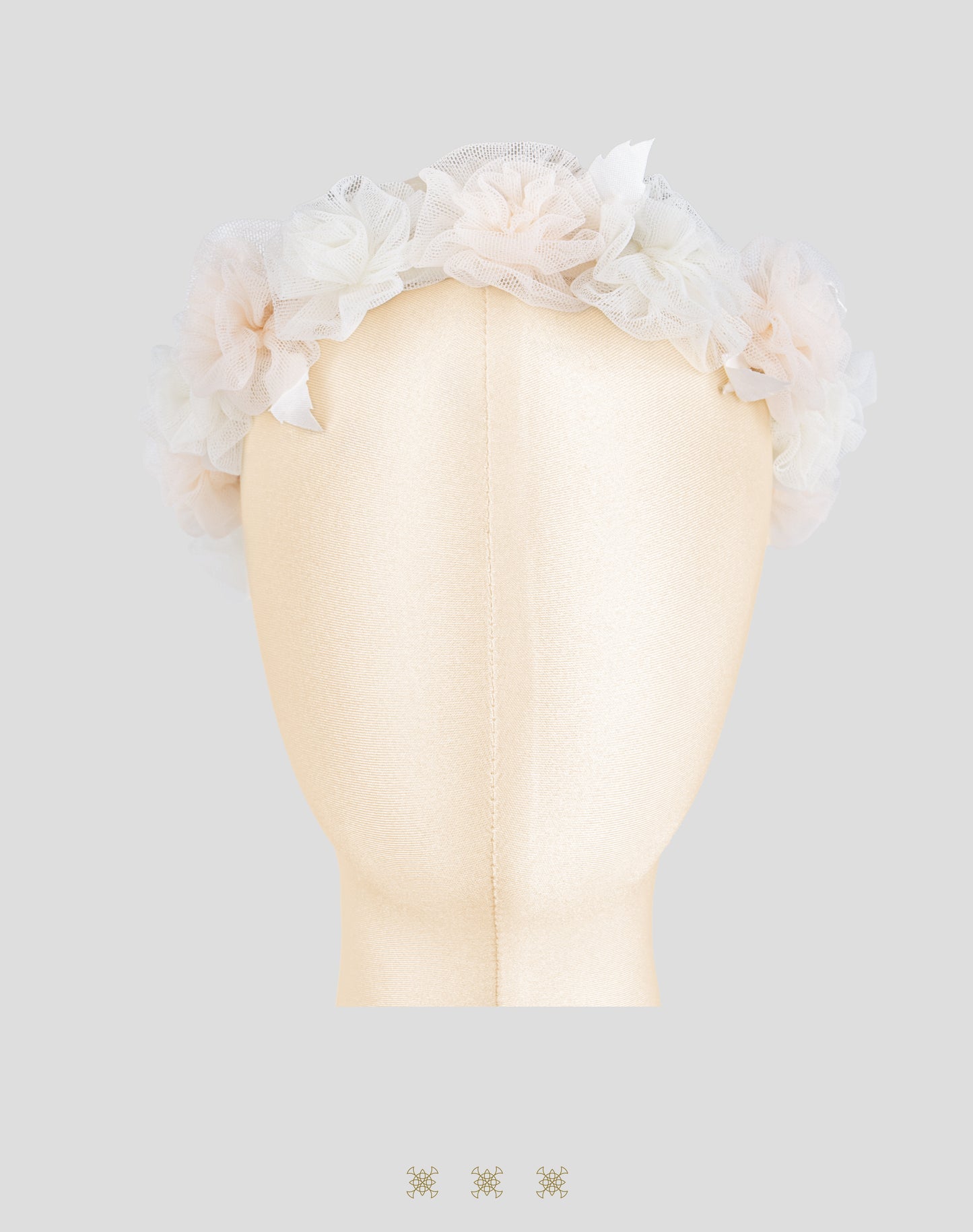 Corona de flores hueso / rosa 02-549