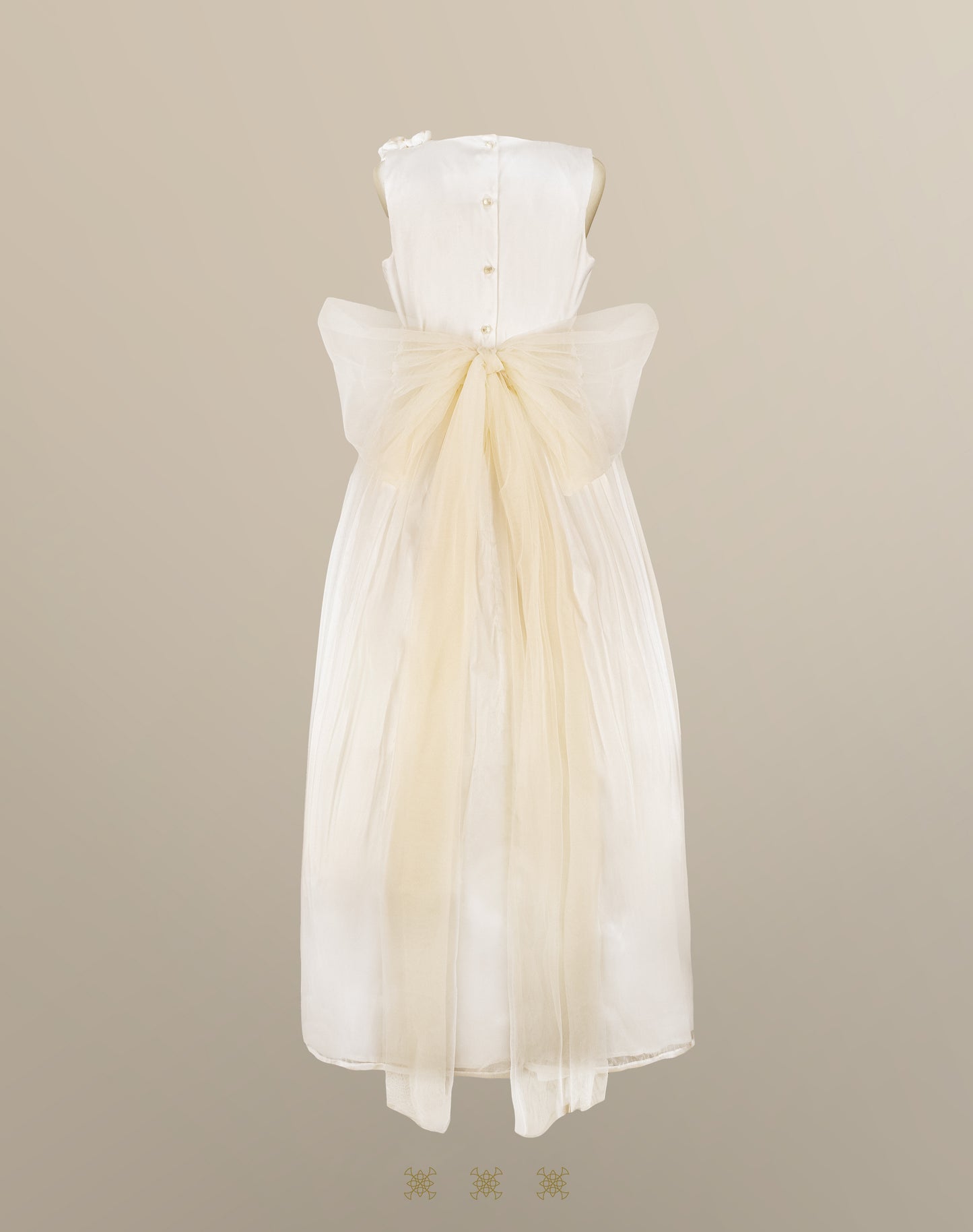 Vestido de Primera comunión hueso-rosa 02-654