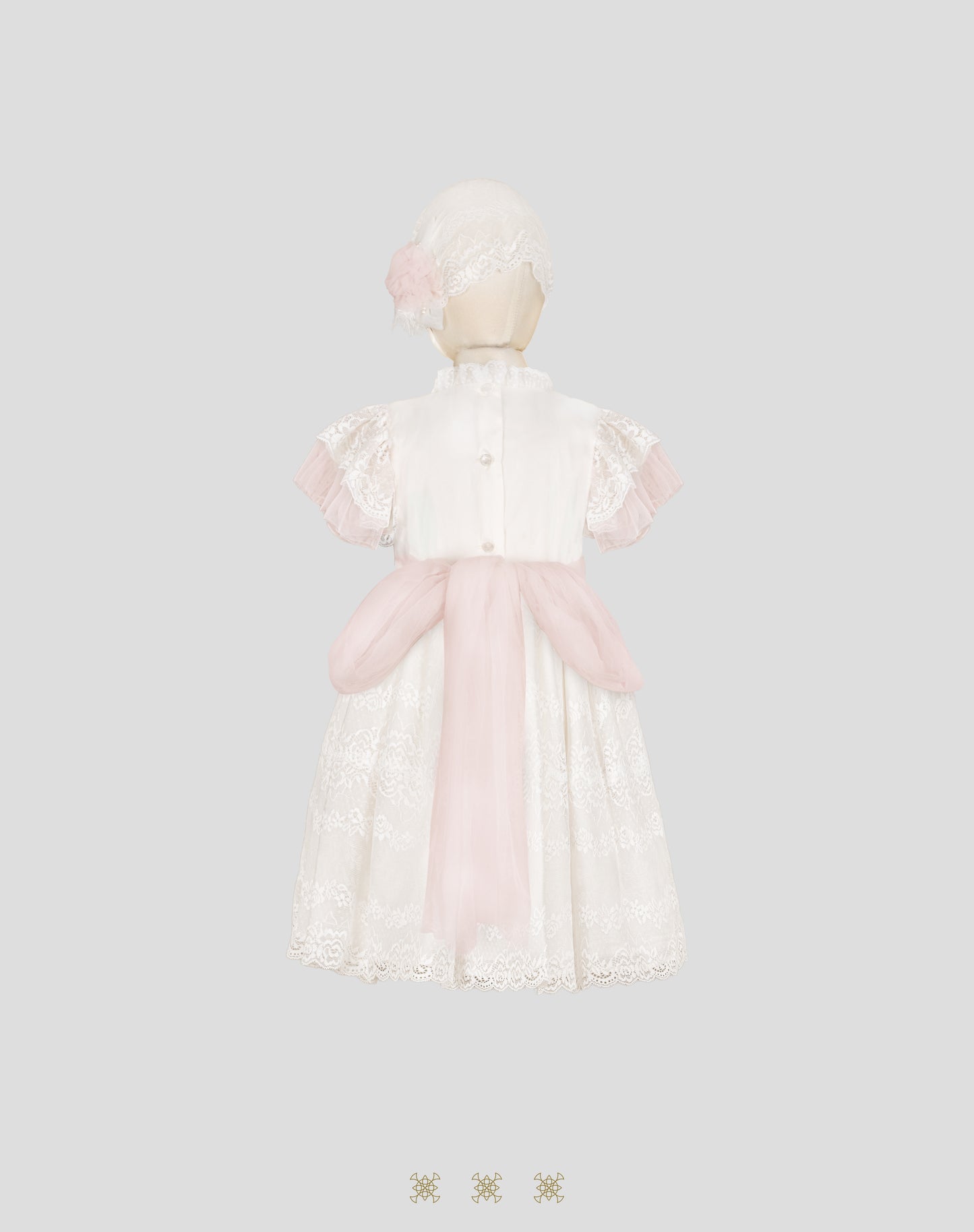 Vestido Infantil Hueso / Palo de rosa 02-695