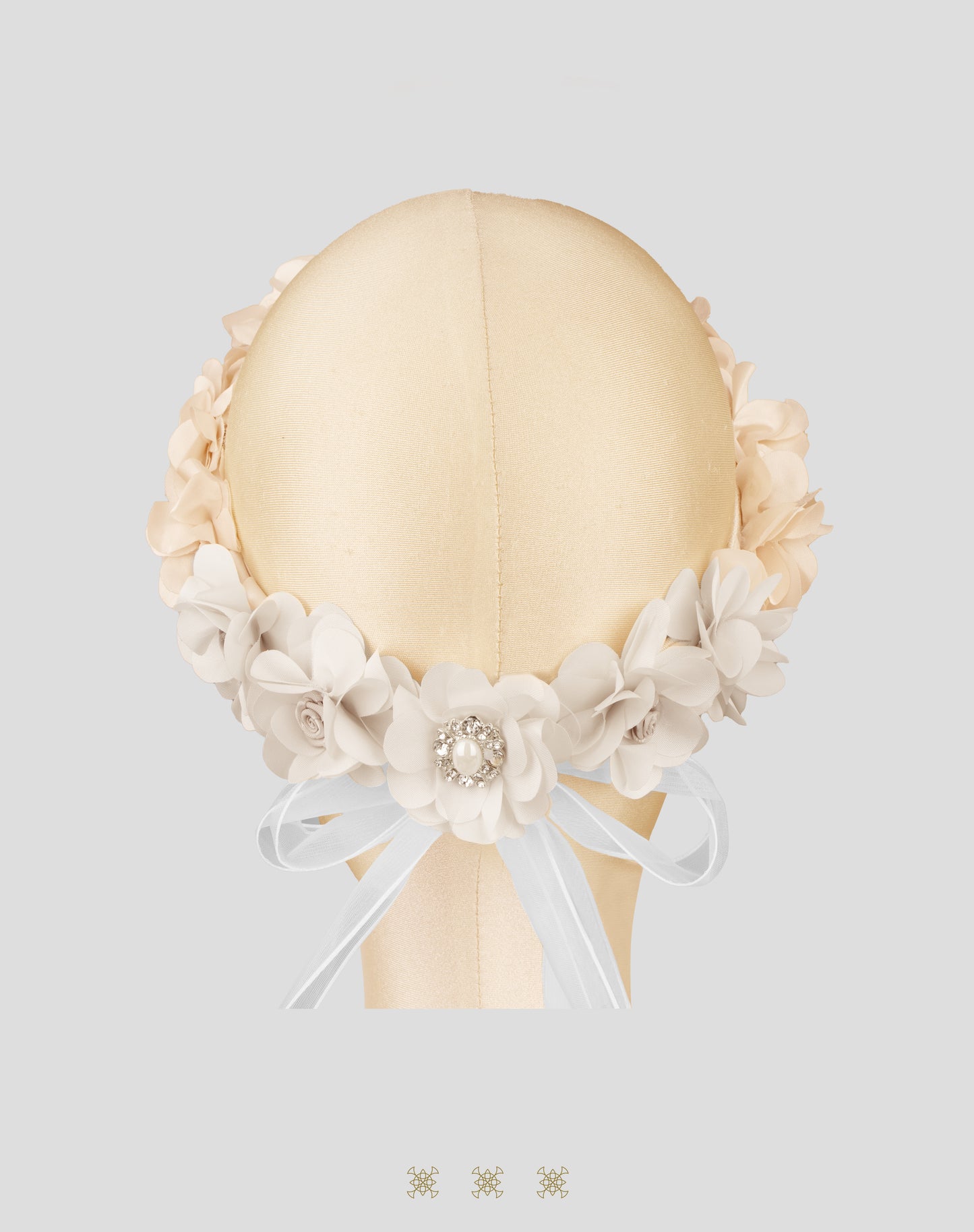Corona de flores hueso-blush 03-228