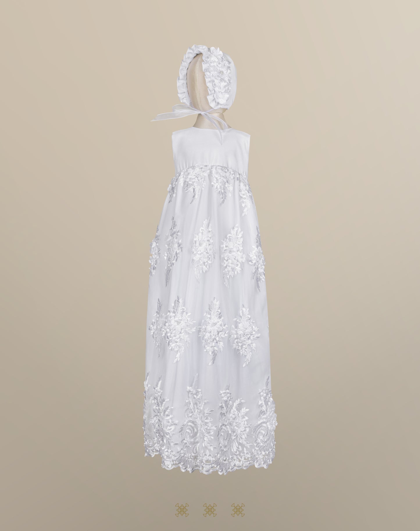 Ropón de bautizo de niña blanco 03-674