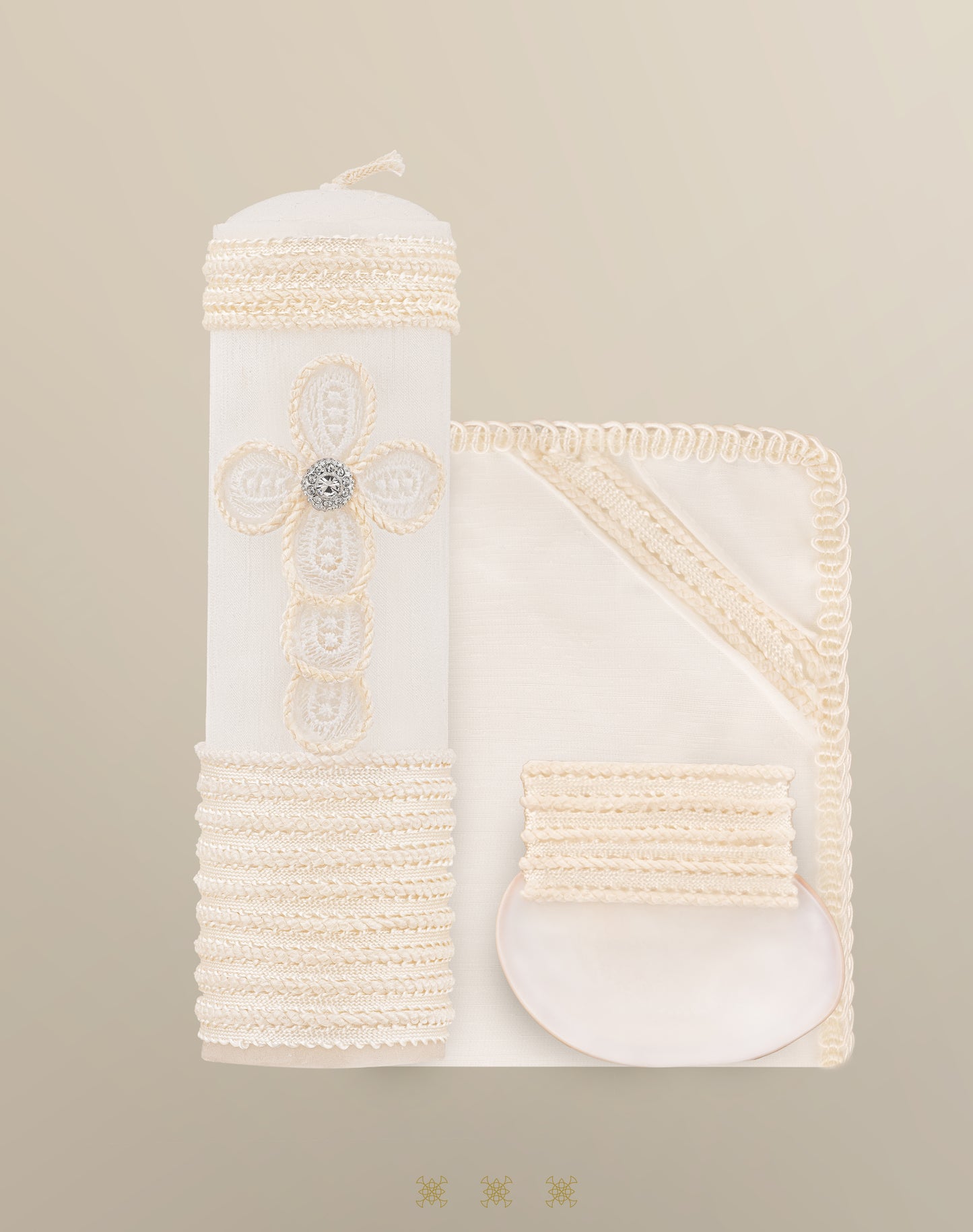 Set de vela bautizo Hueso 03-690