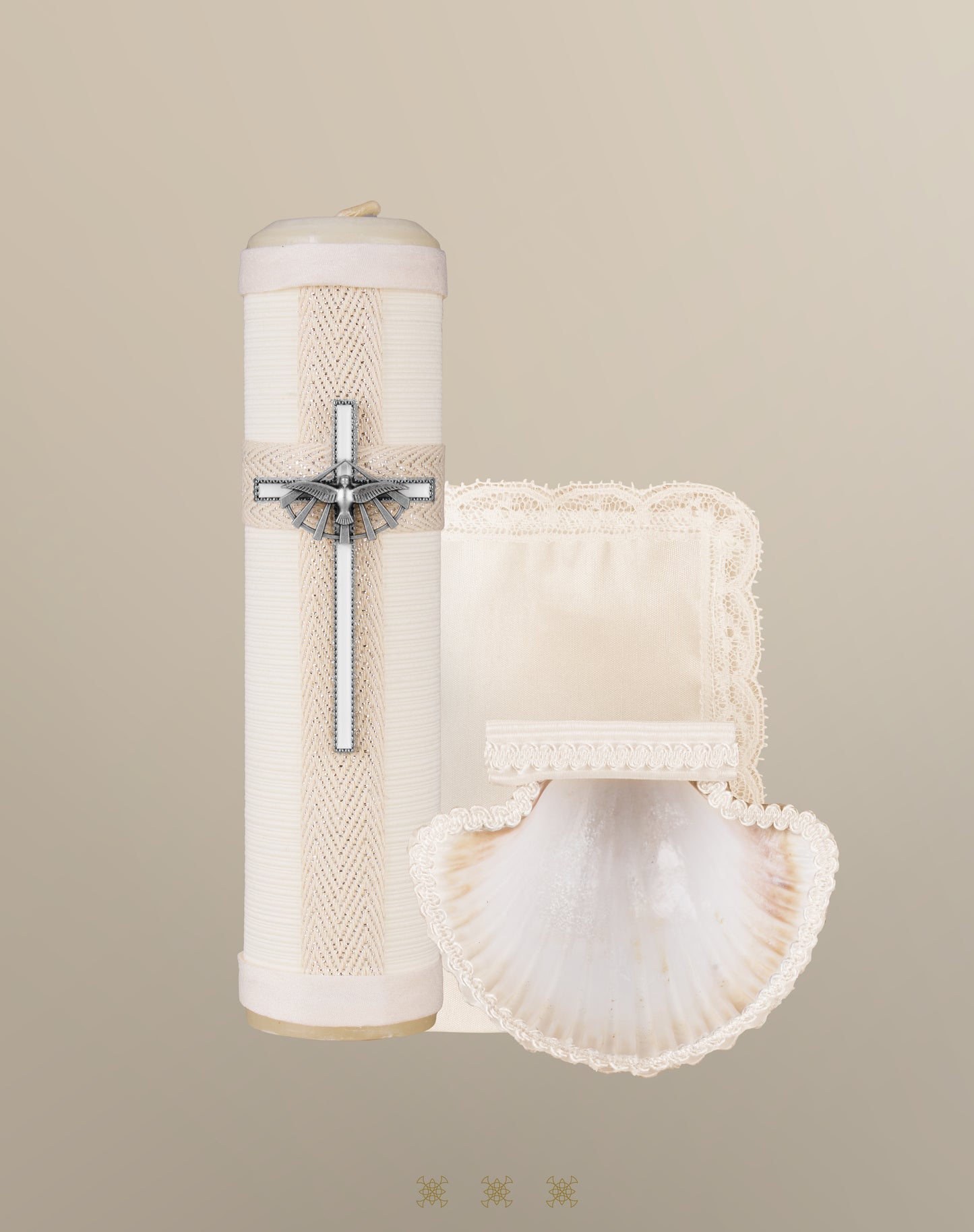 Set de vela bautizo Hueso 04-344