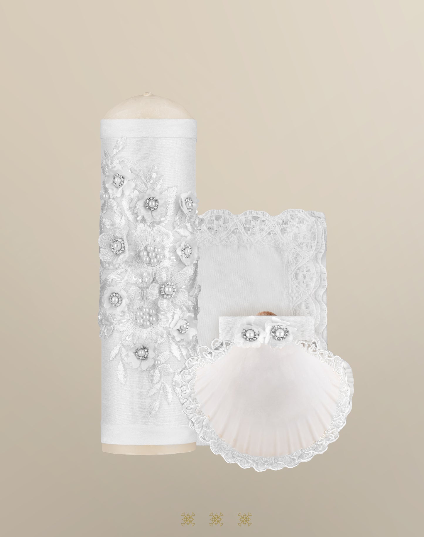 Set de vela bautizo Blanco 04-369
