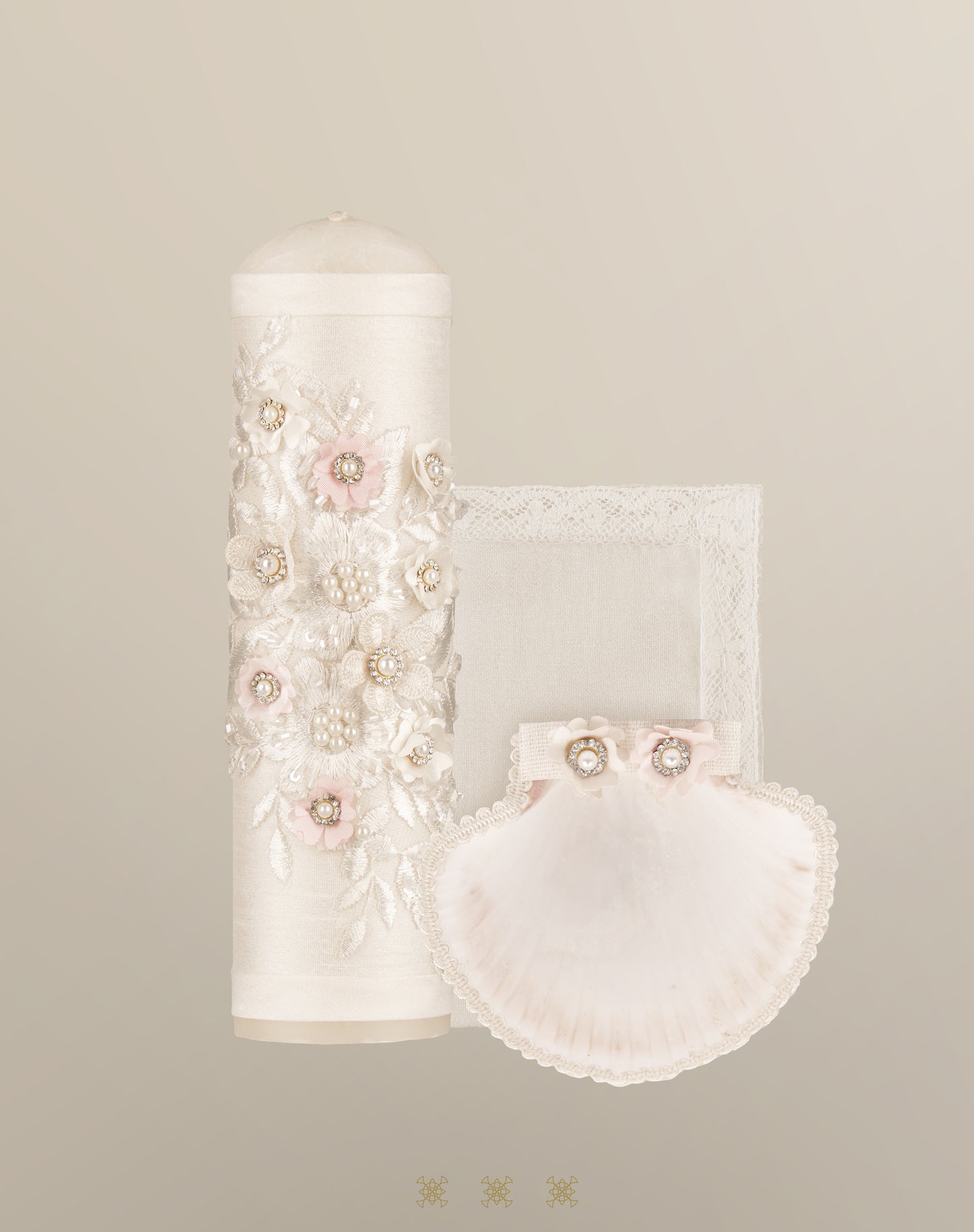 Set de vela bautizo hueso 04-369