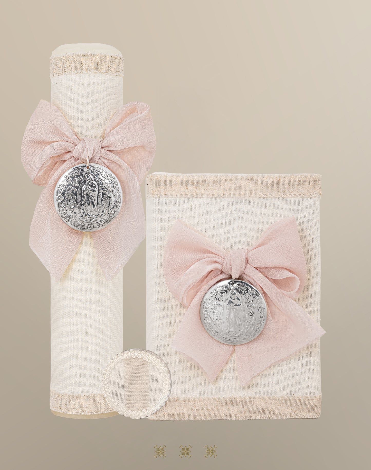 Set de vela primera comunión rosa 04-480