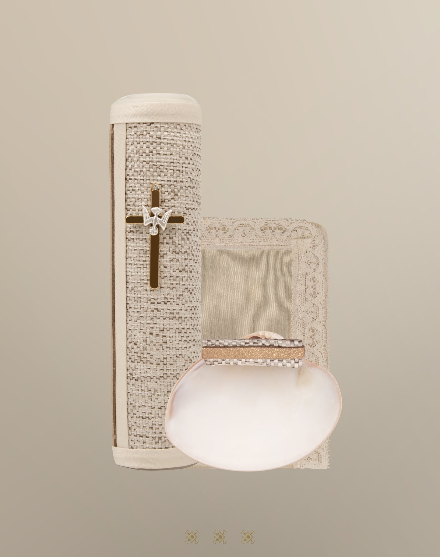 Set de vela bautizo beige 04-494