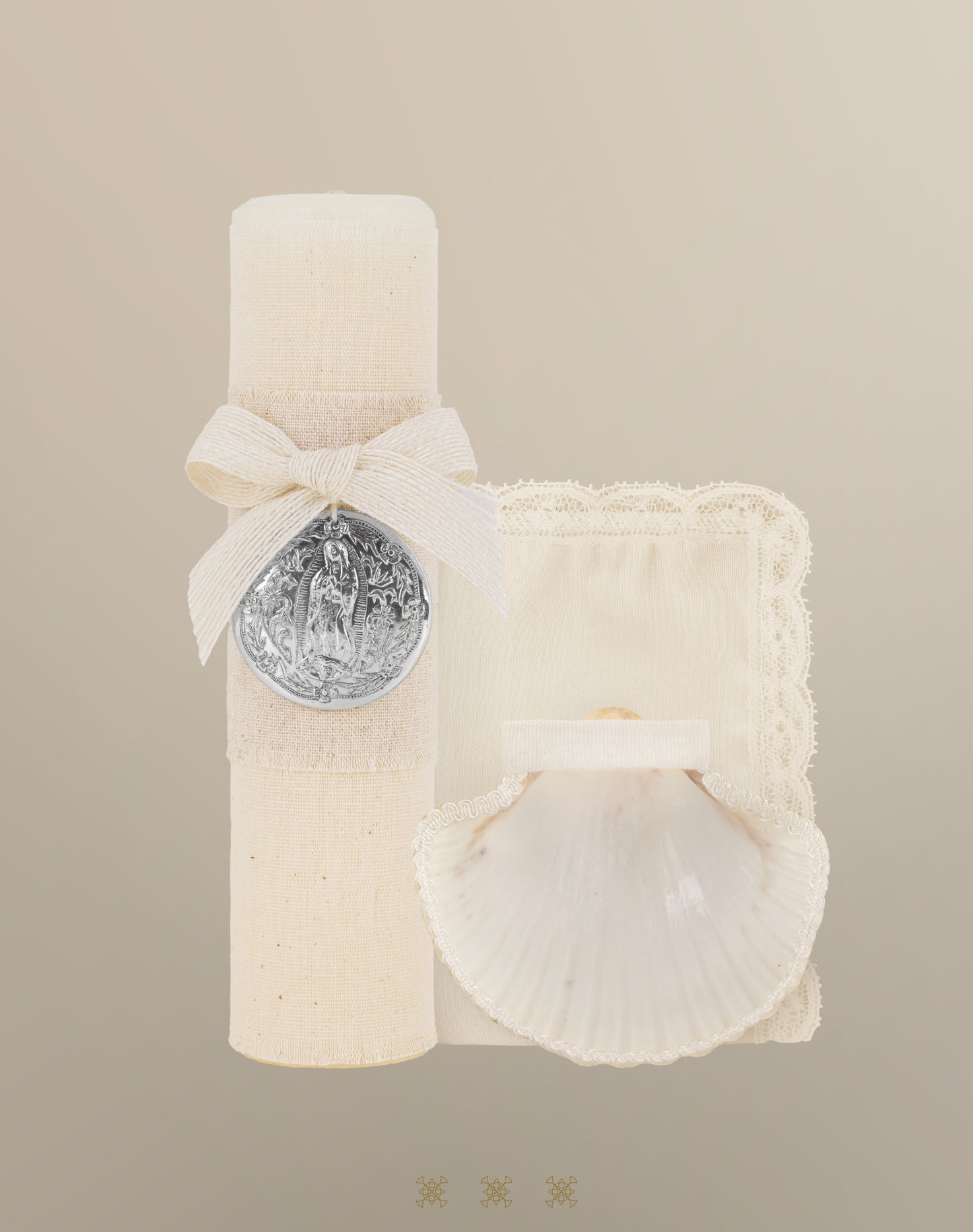 Set de vela bautizo hueso 04-504
