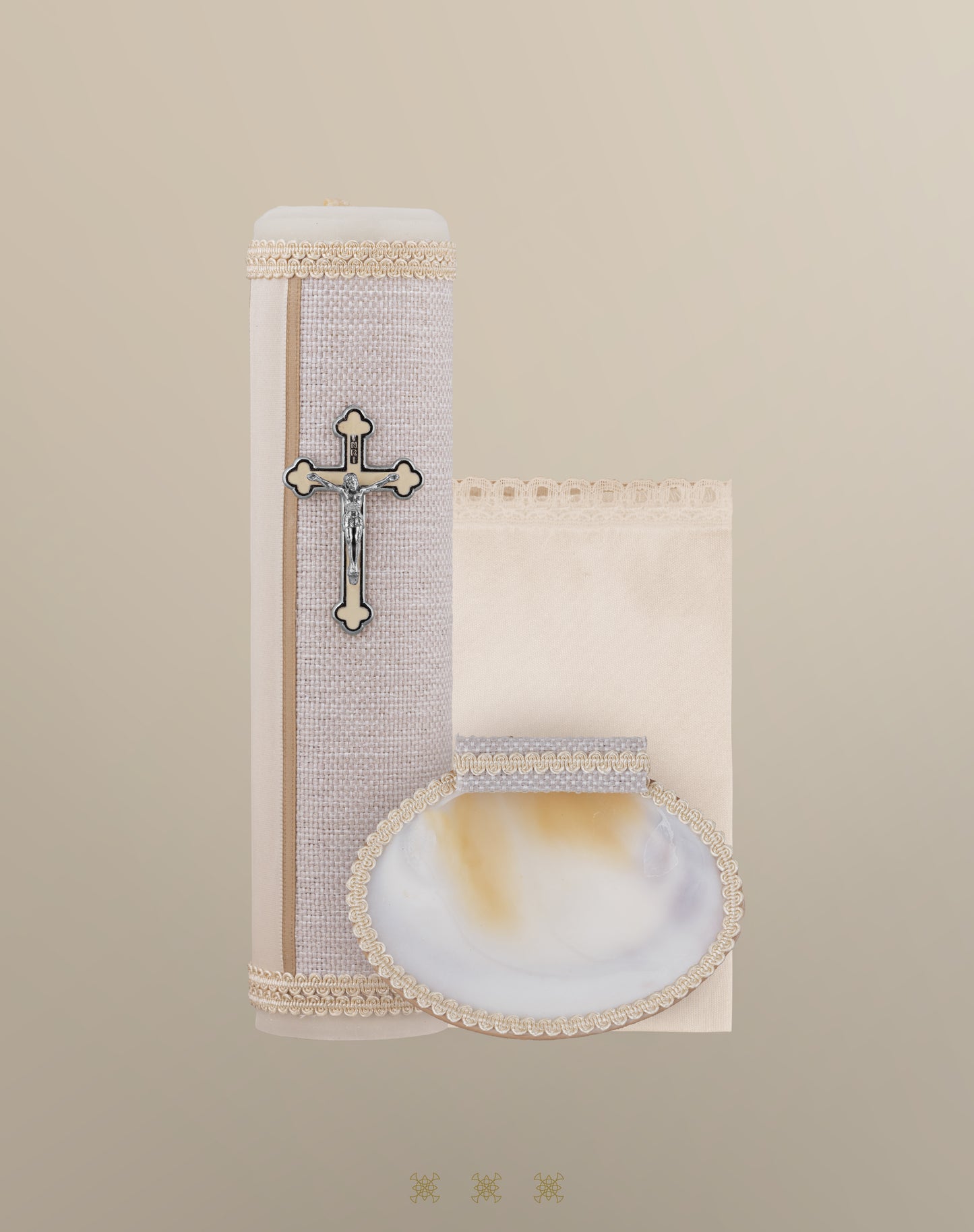 Set de vela bautizo beige 04-508