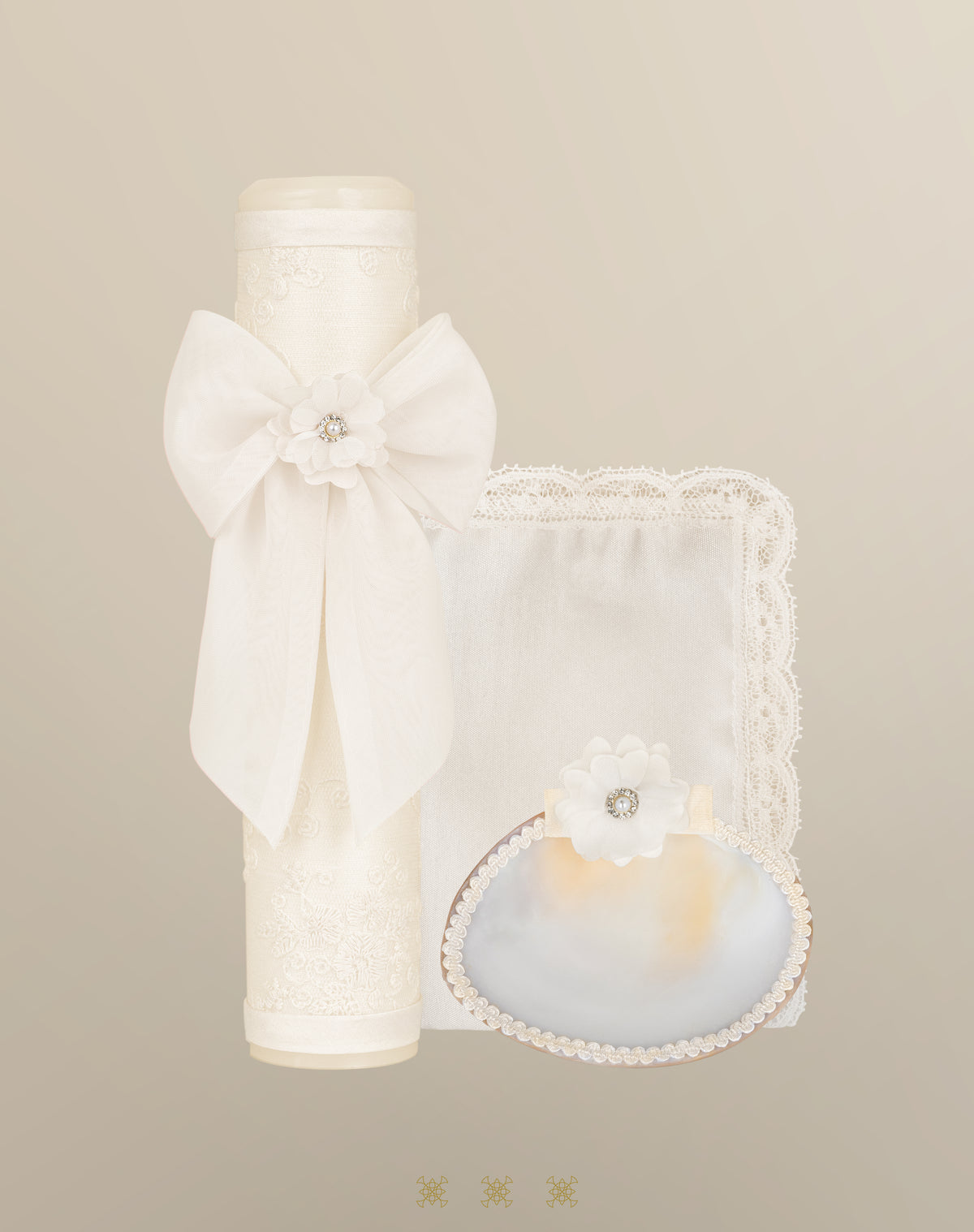 Set de vela bautizo hueso 04-527
