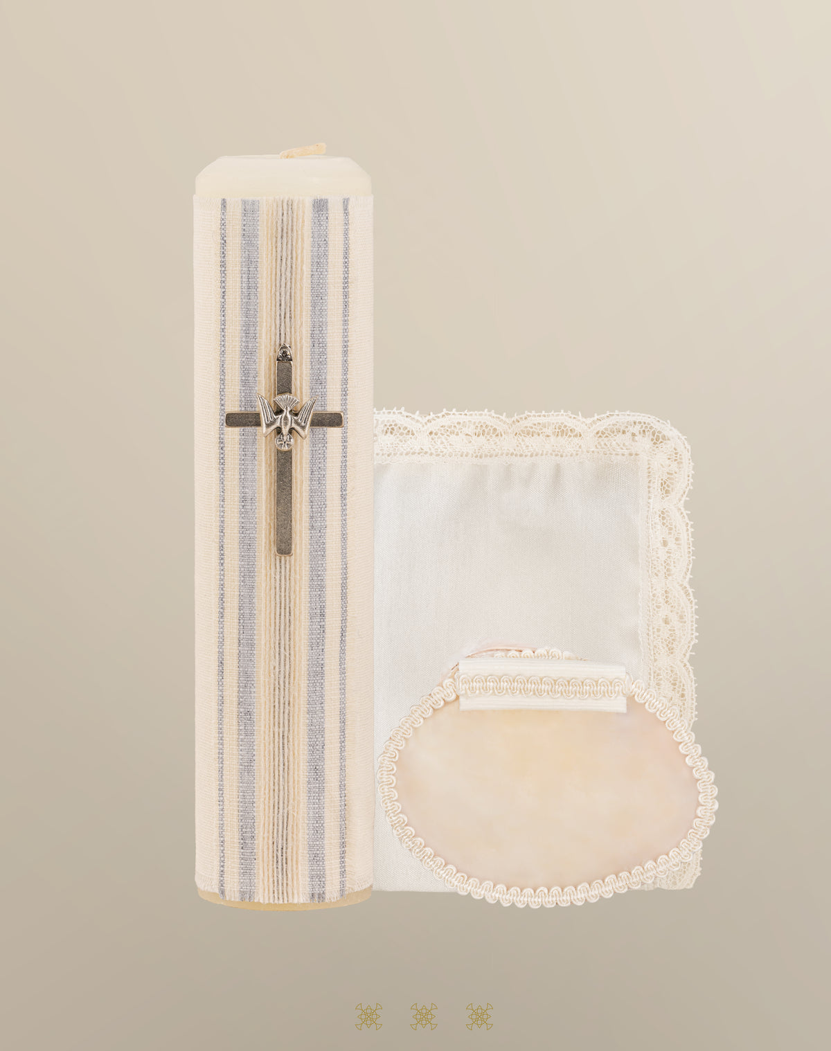 Set de vela bautizo hueso 04-533