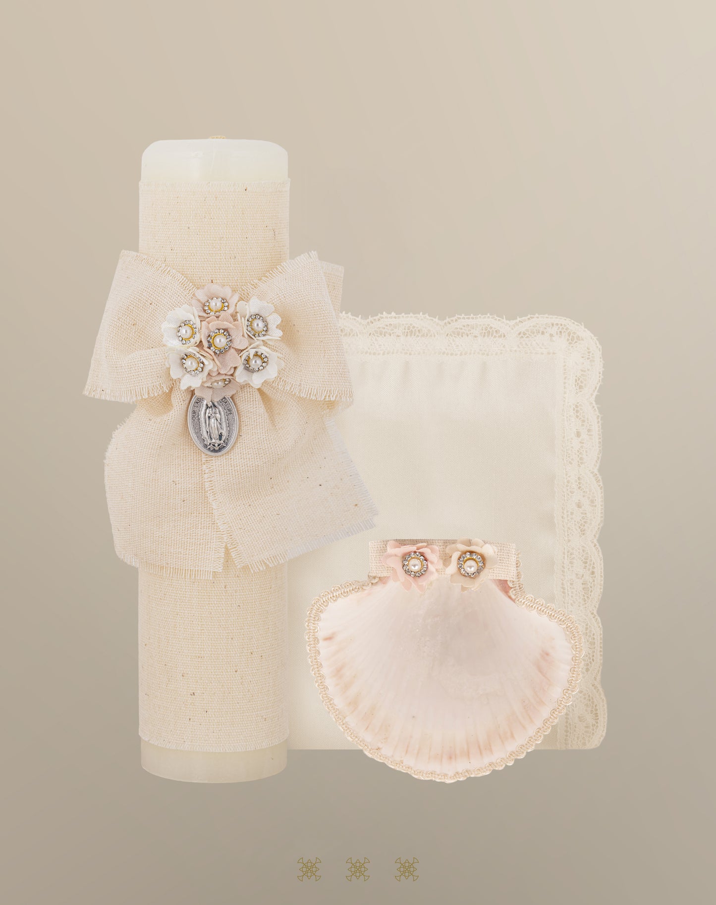 Set de vela bautizo Hueso 04-546