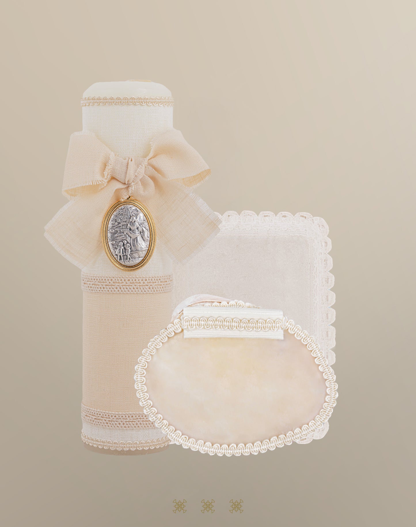 Set de vela bautizo hueso 04-567
