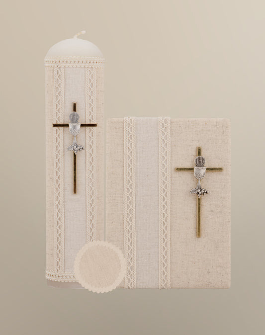 Set de vela primera comunión hueso 04-576