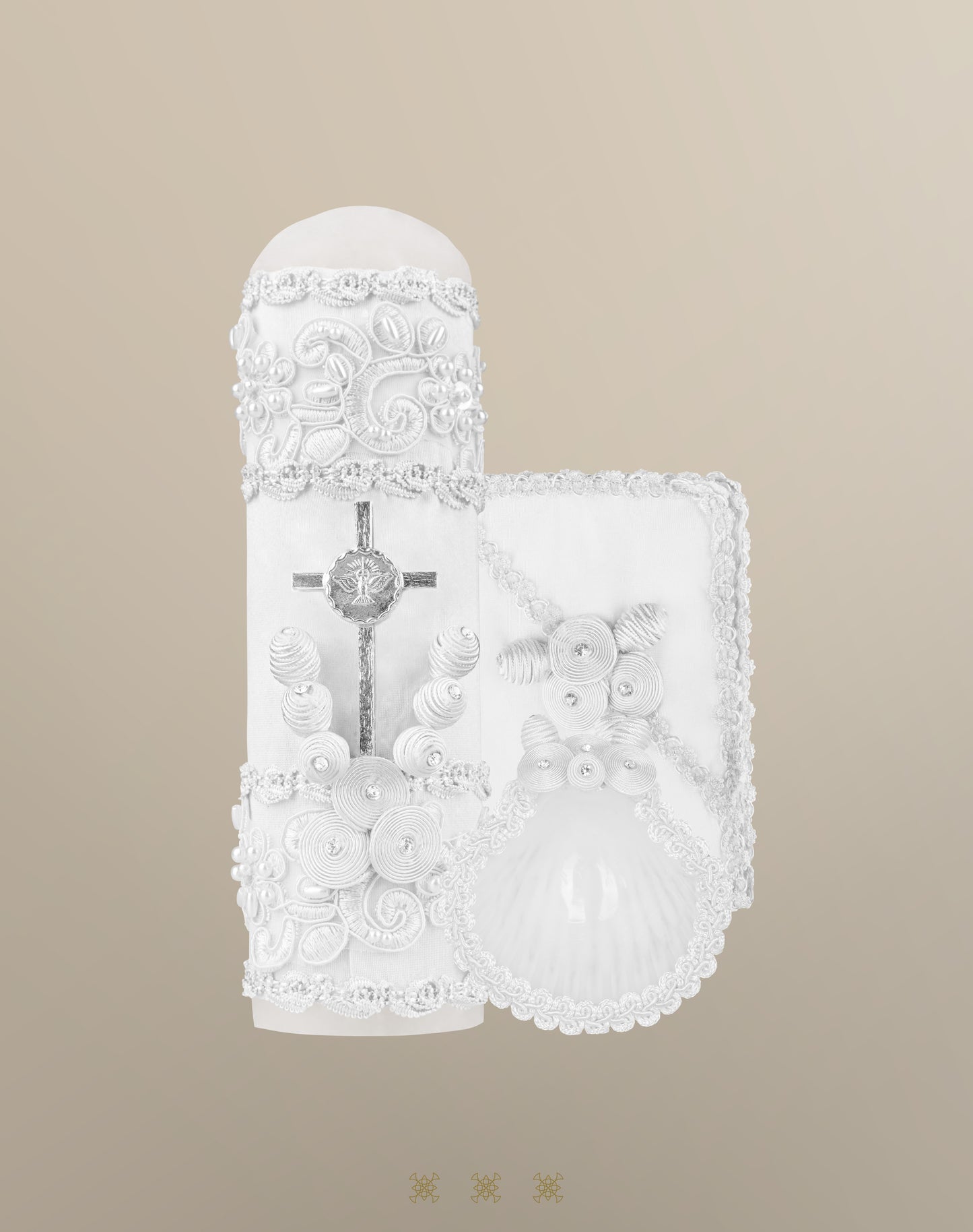 Set de vela bautizo 05-016 BLANCO