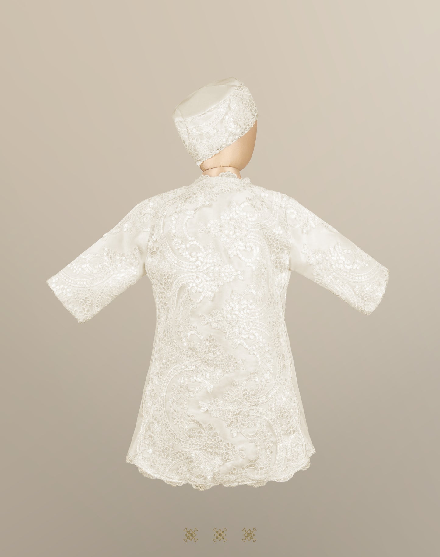 Ropón de bautizo estilo príncipe Hueso 05-045