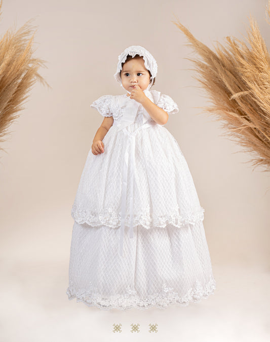 Ropón de bautizo de niña Bco 08-107