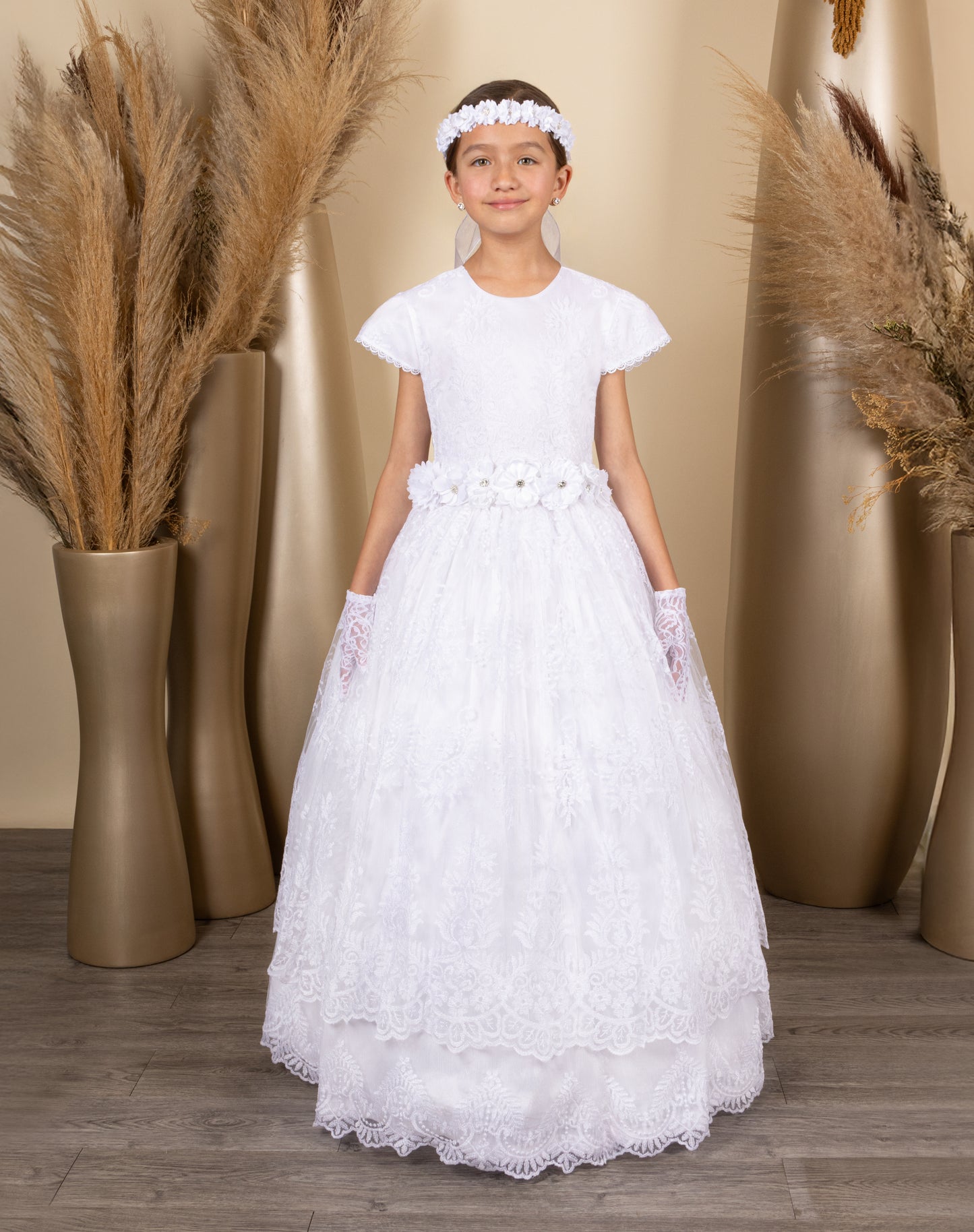 Vestido de Primera comunión blanco 08-127