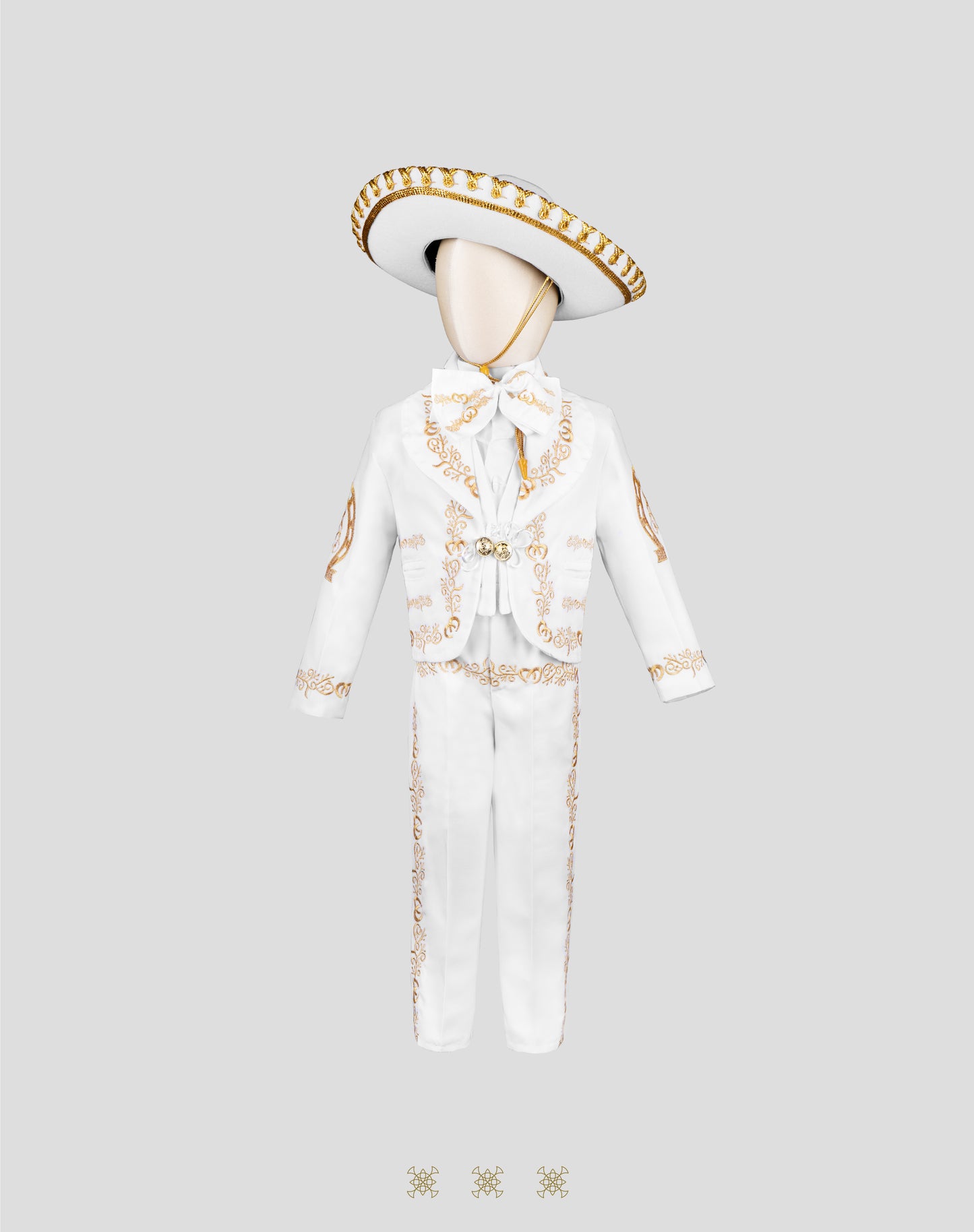 Traje de charro de bautizo dorado 10-037