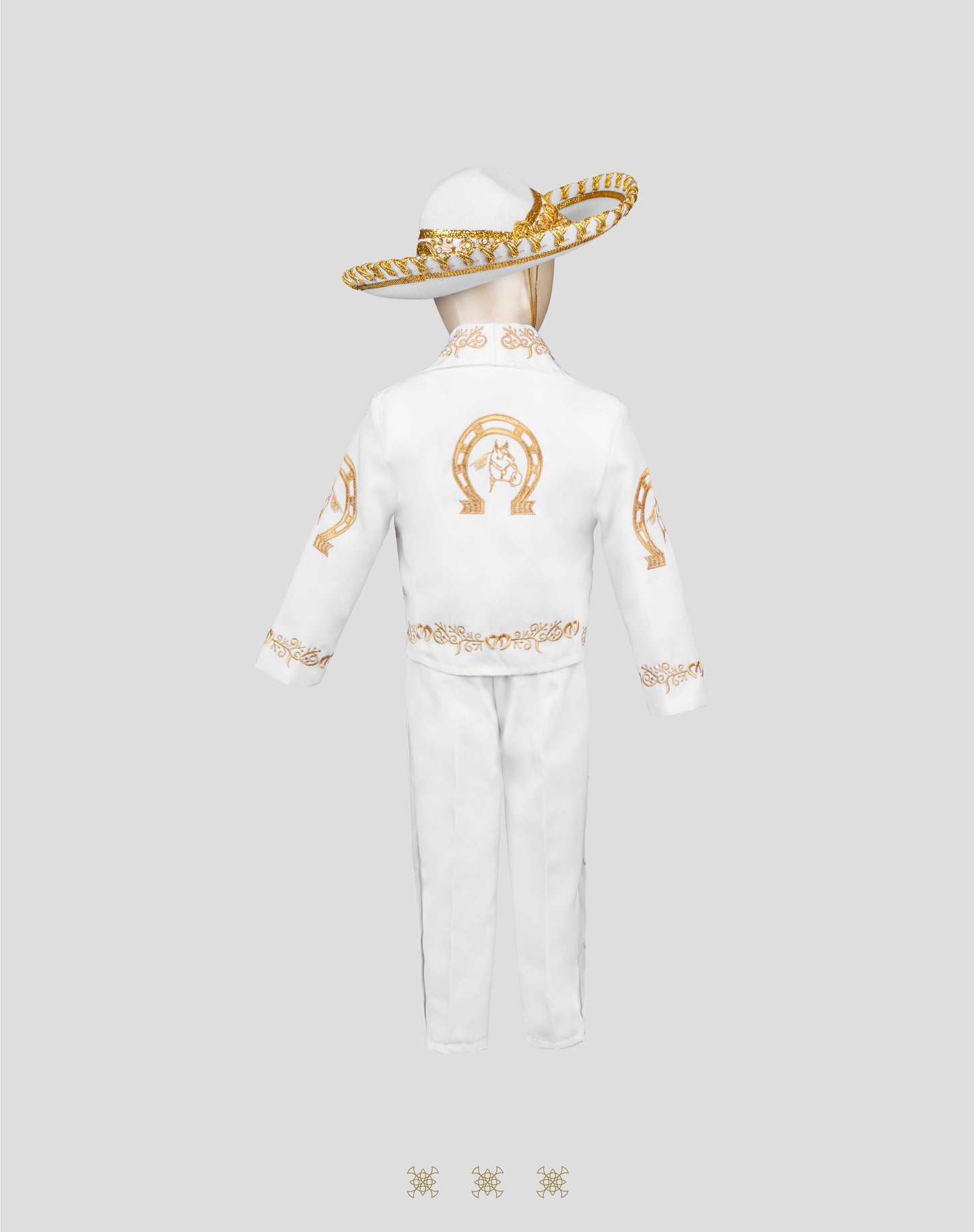 Traje de charro de bautizo dorado 10-037