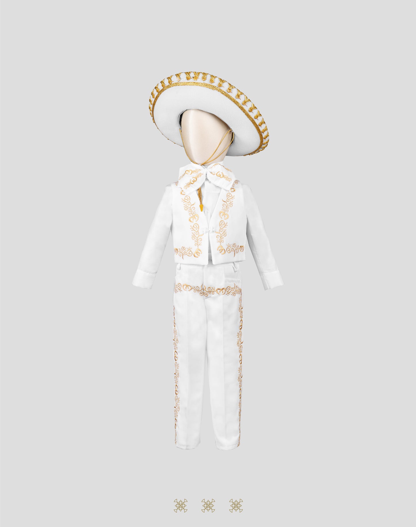 Traje de charro de bautizo dorado 10-037