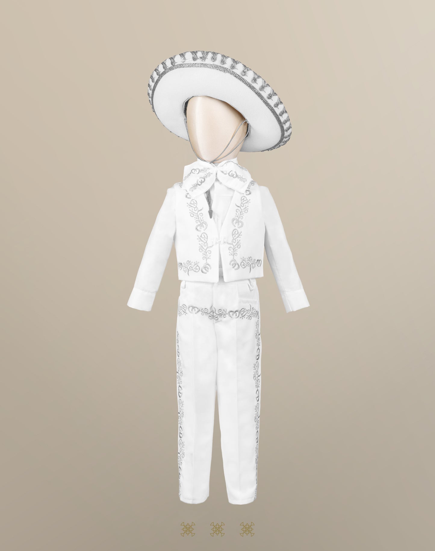 Traje de charro de bautizo plata 10-037