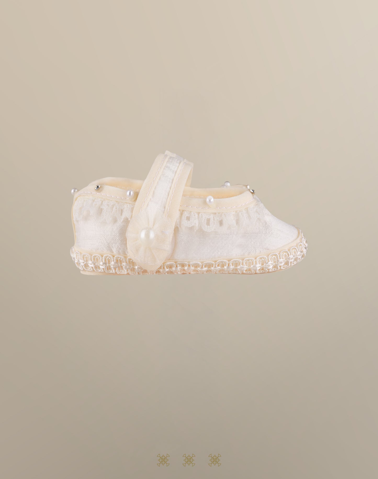 Zapato Infantil hueso tela 13-043