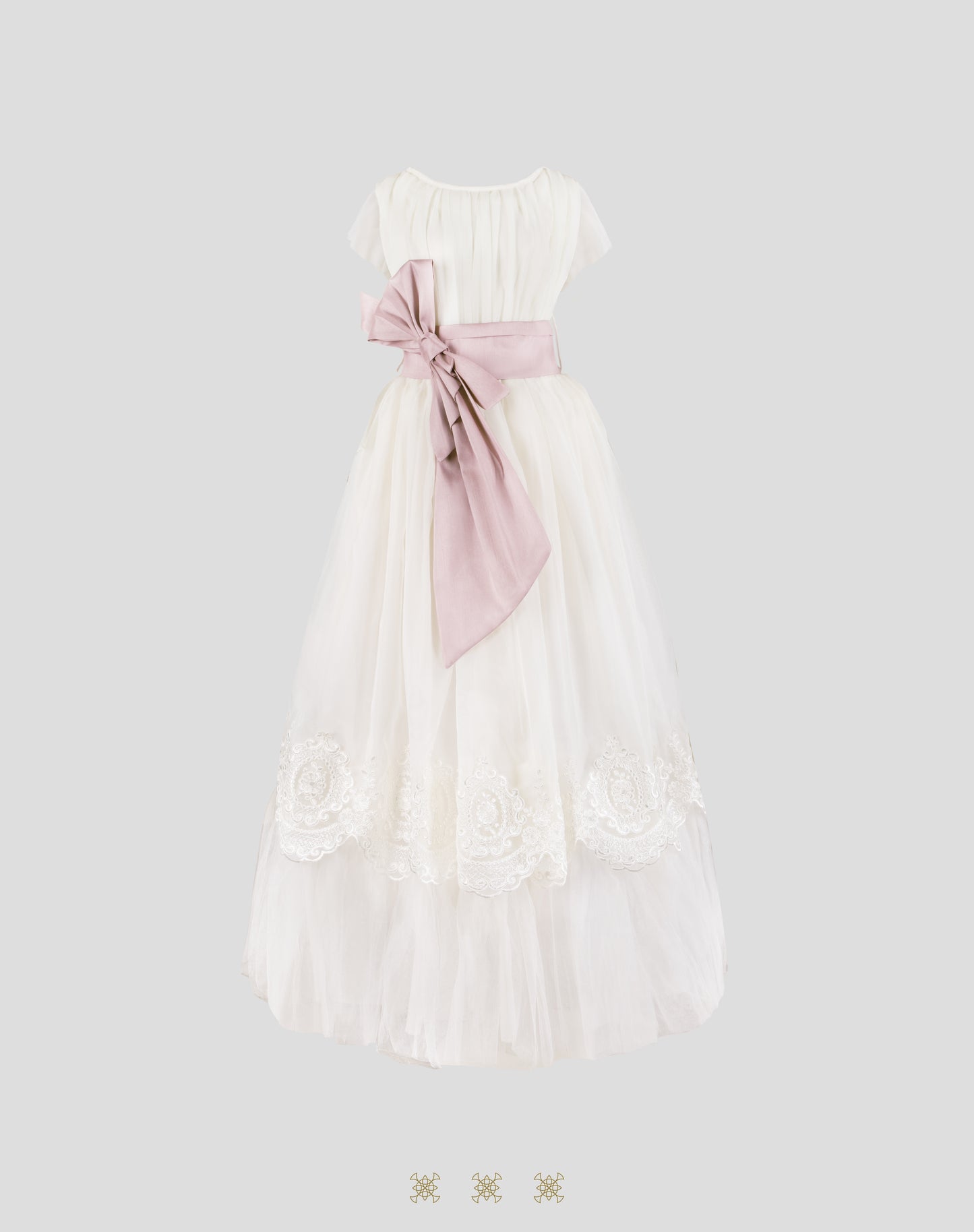 Vestido juvenil hueso/palo de rosa 29-057