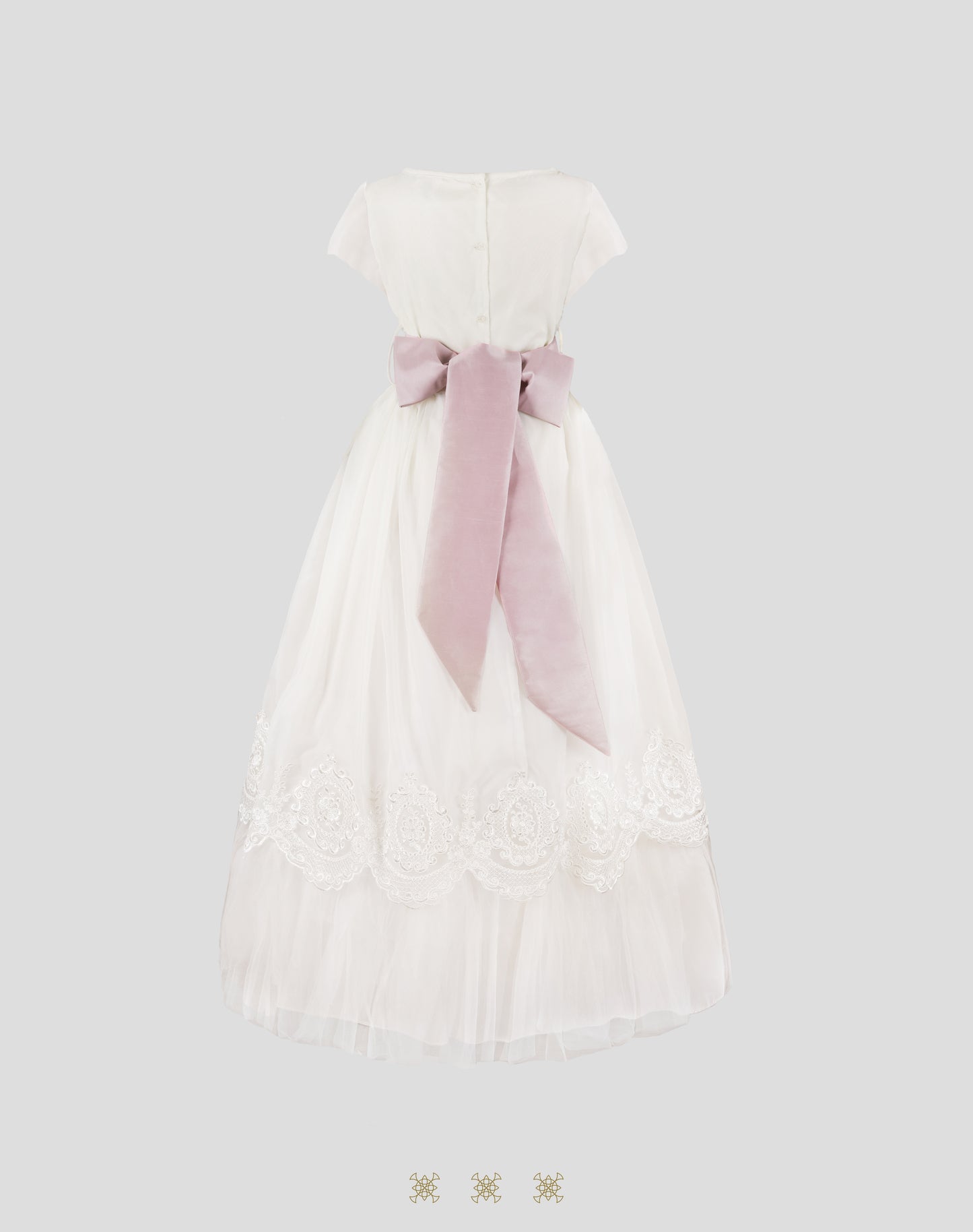 Vestido juvenil hueso/palo de rosa 29-057