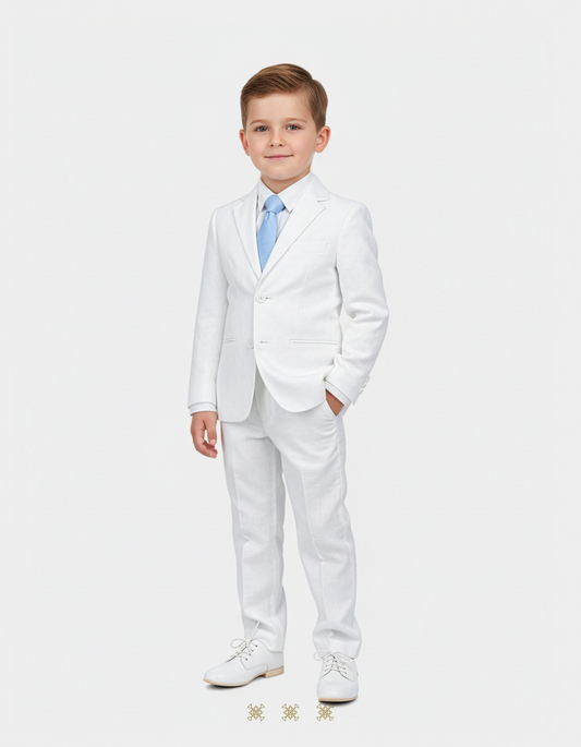 Traje infantil Blanco de lino 33-008