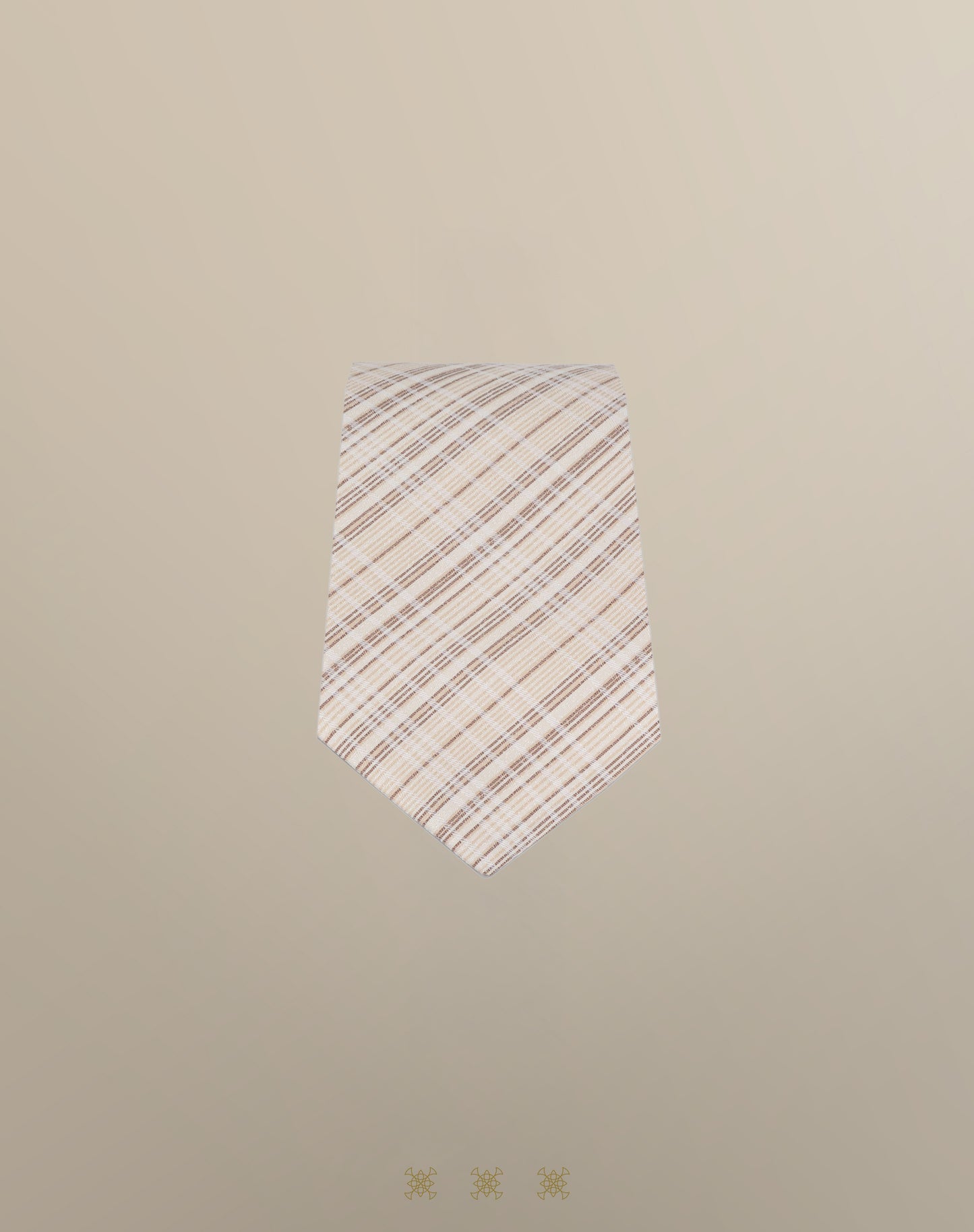 Corbata hueso con líneas con nudo 33-087