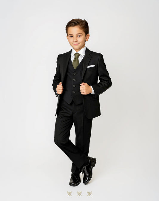 Traje primera comunión negro 34-025