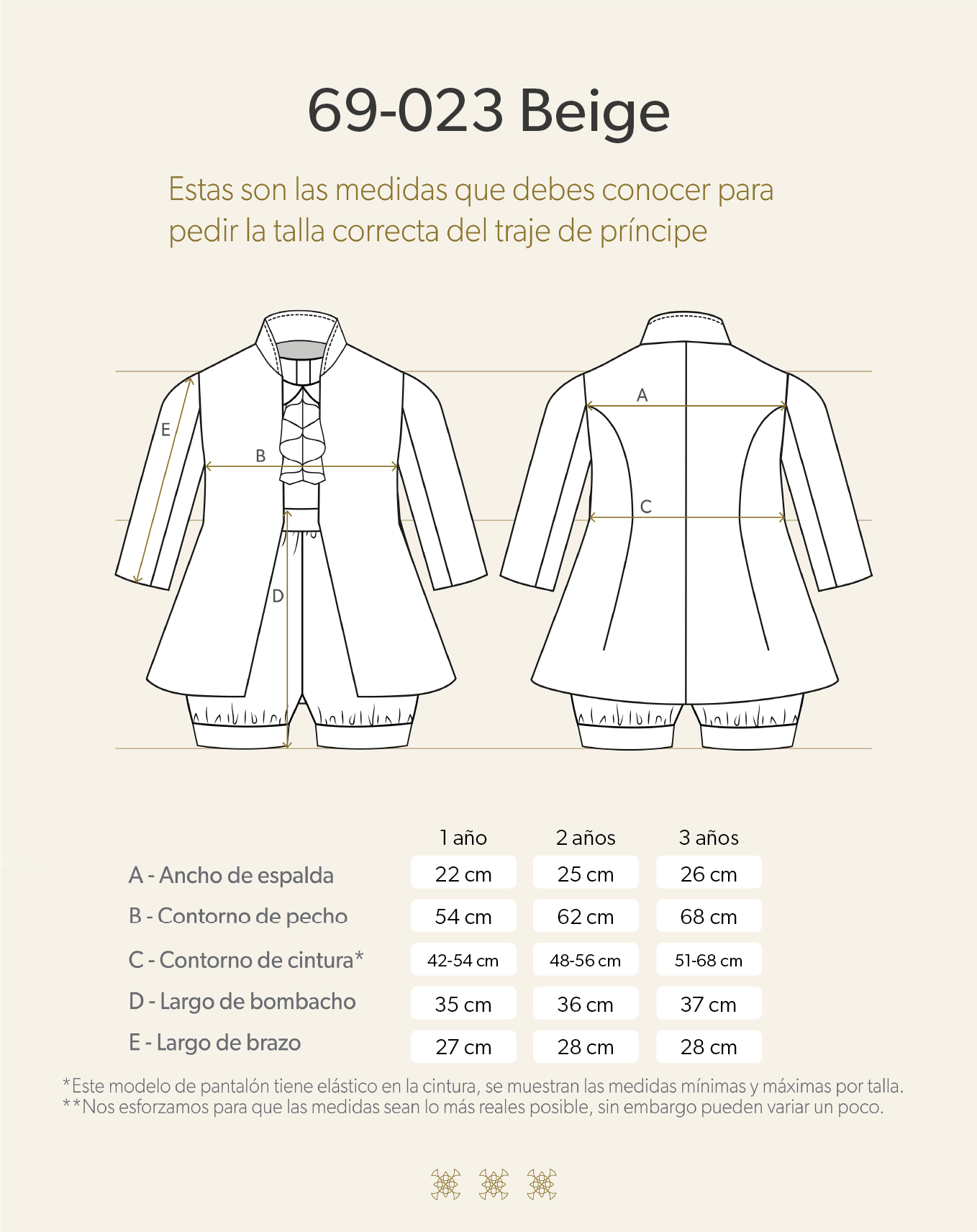 Ropón de bautizo estilo príncipe beige 69-023