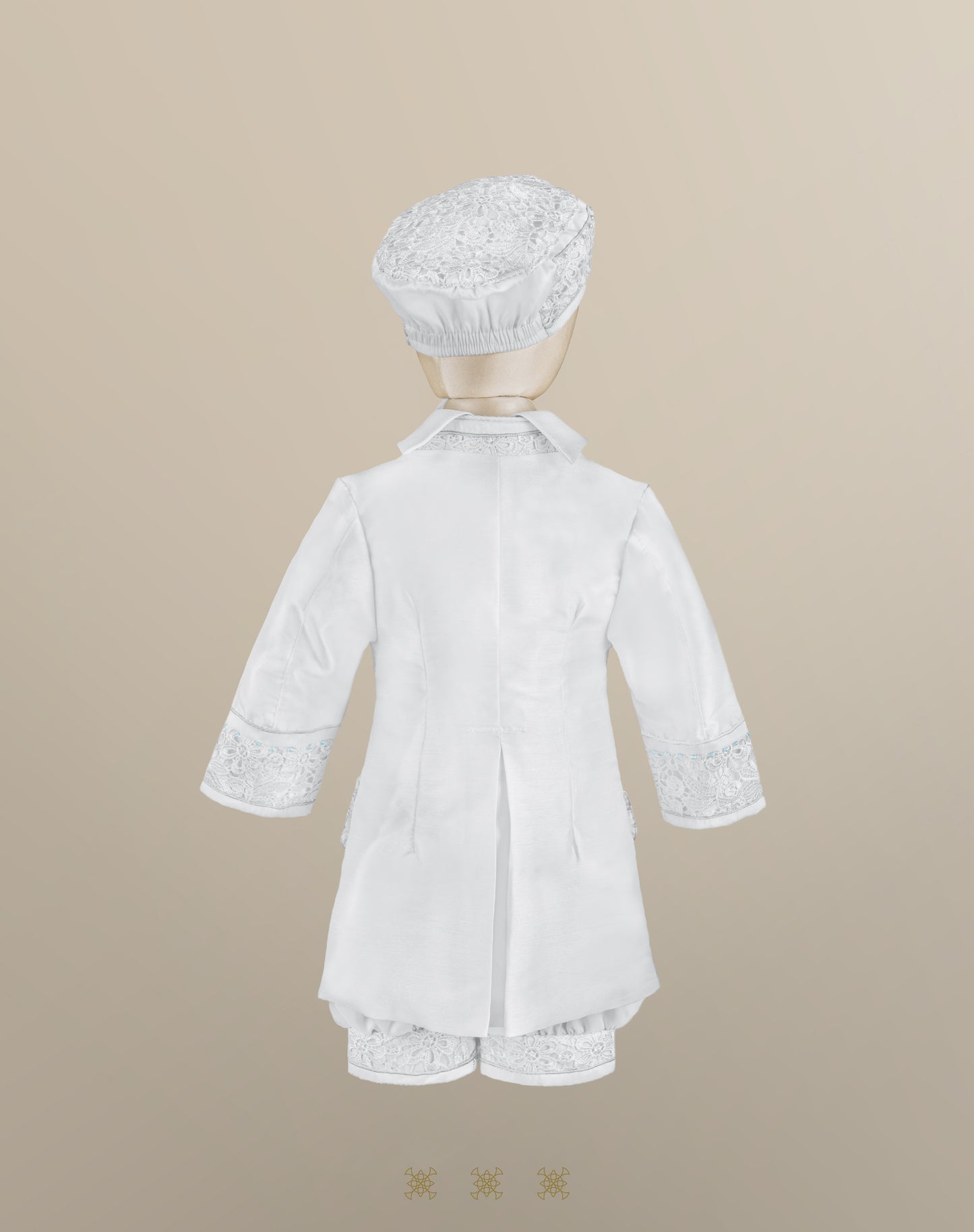 Ropón de bautizo estilo príncipe blanco 69-023