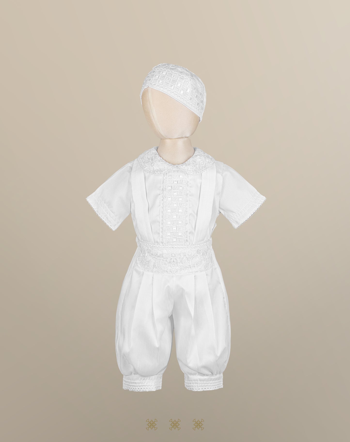 Ropón de bautizo blanco para niño 69-026