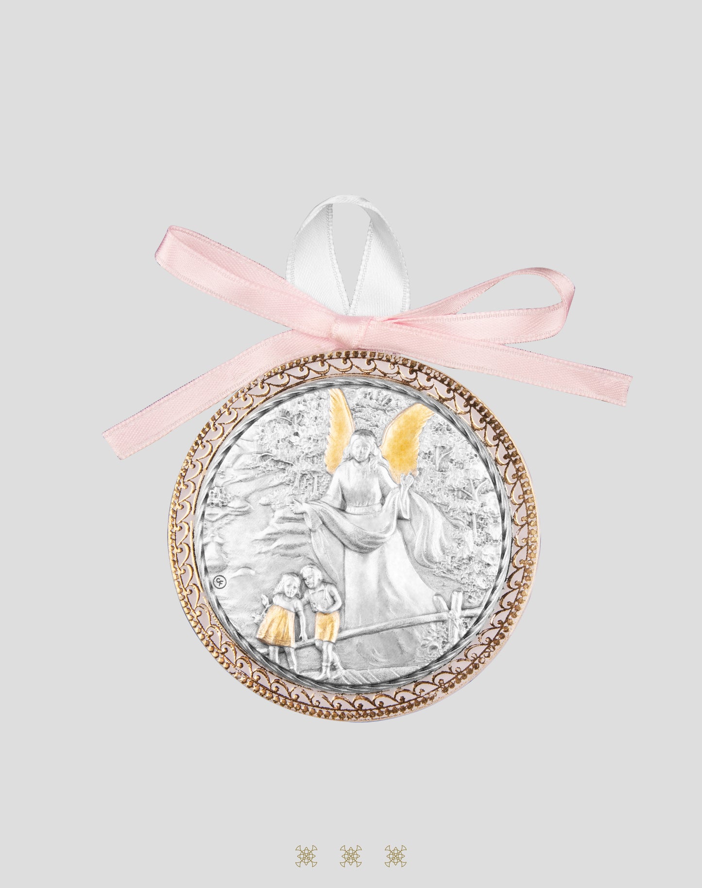 Medalla de Cuna plata/dorado para Bautizo 90-151