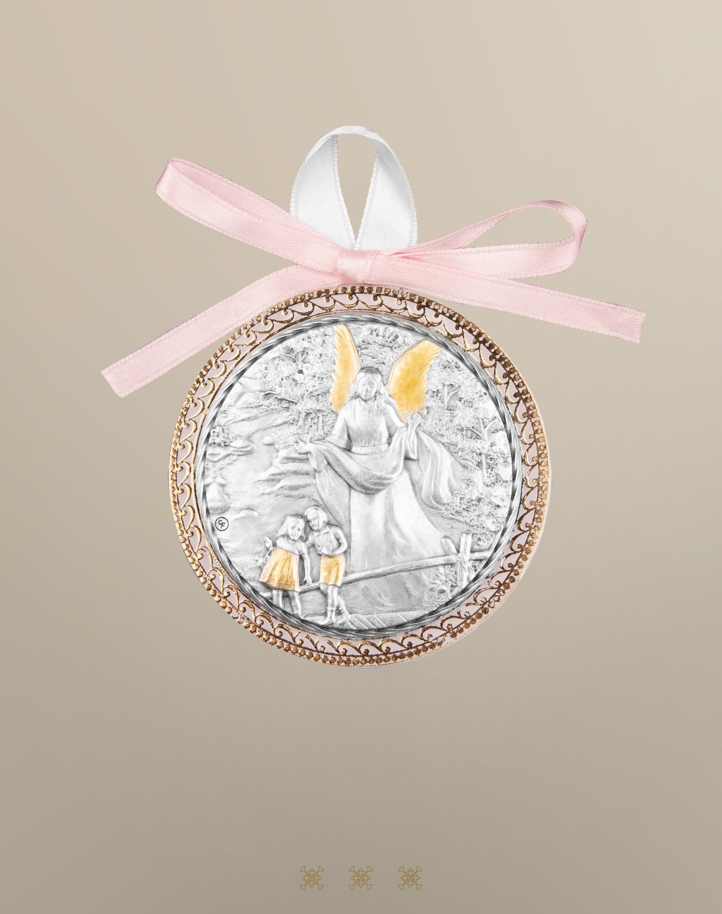 Medalla de Cuna plata/dorado para Bautizo 90-151