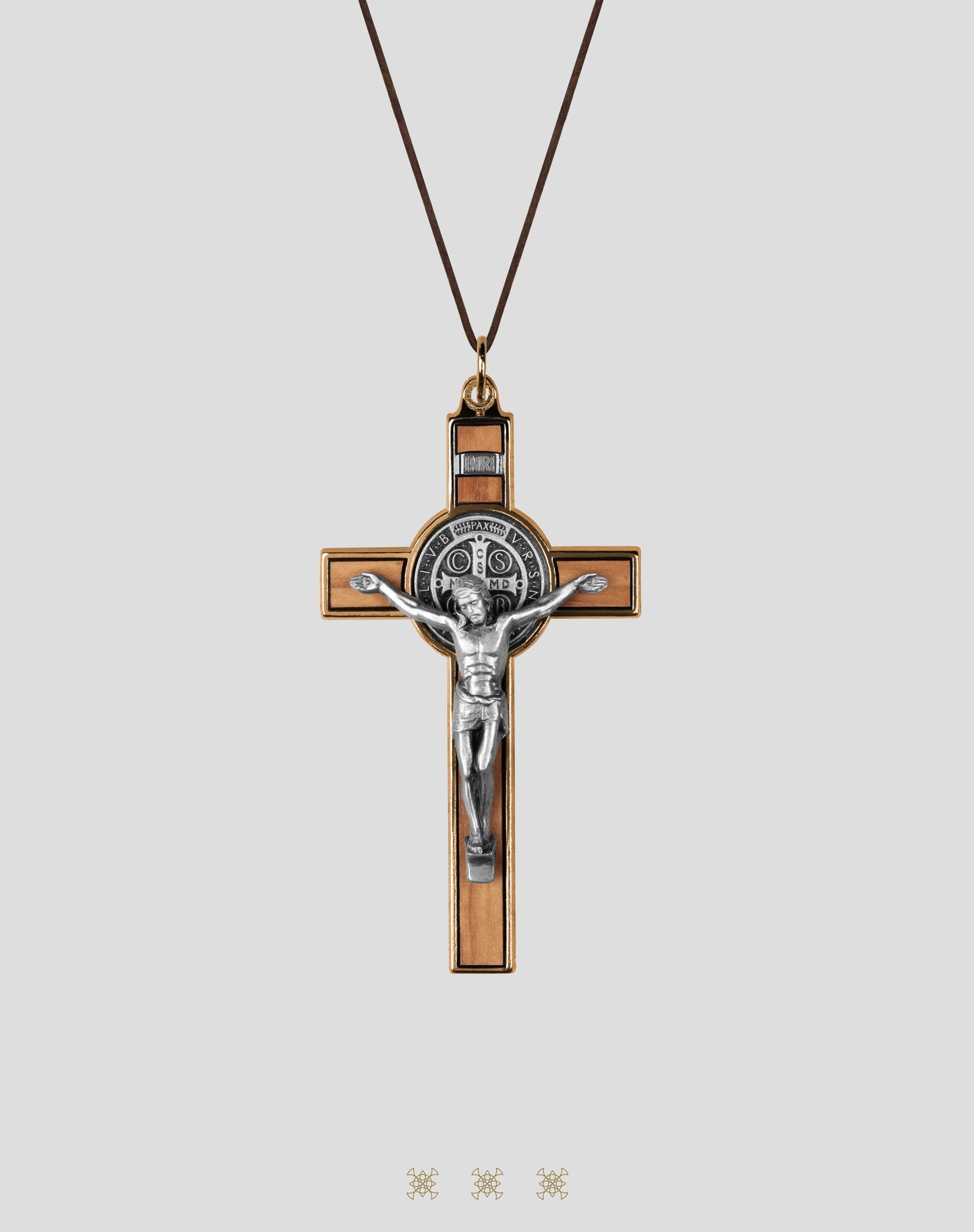 Cruz de olivo plata/dorado primera comunión 90-306