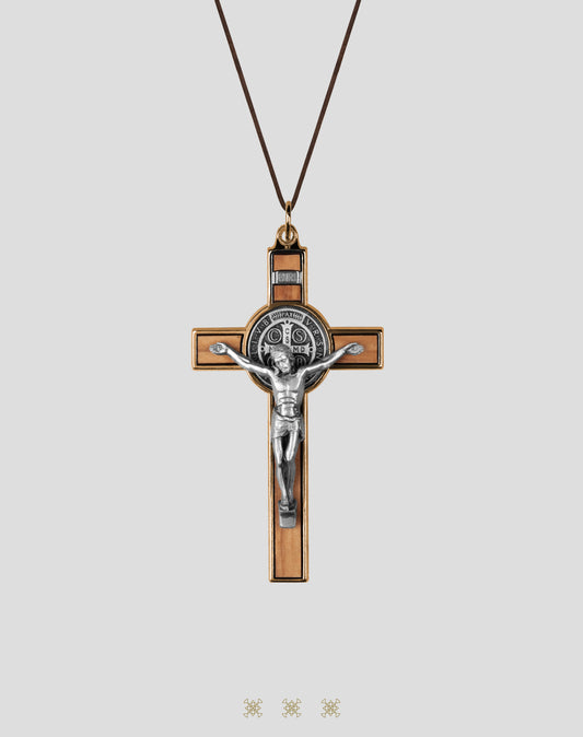 Cruz de olivo plata/dorado primera comunión 90-306