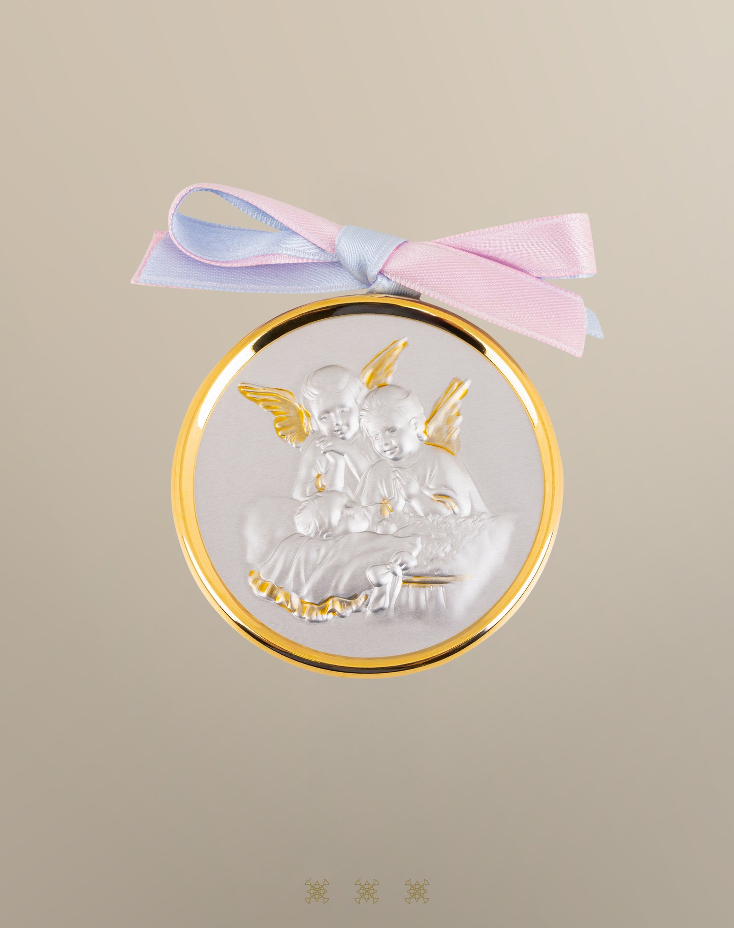 Medalla de Cuna plata/dorado para Bautizo 90-479