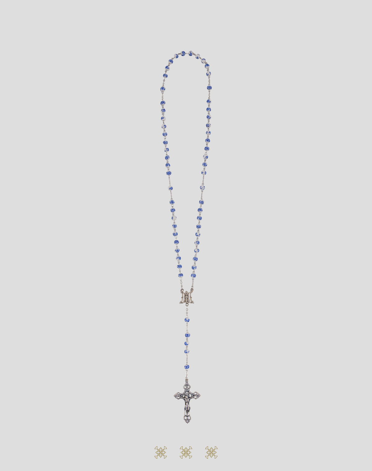 Rosario blanco / azul 90-687