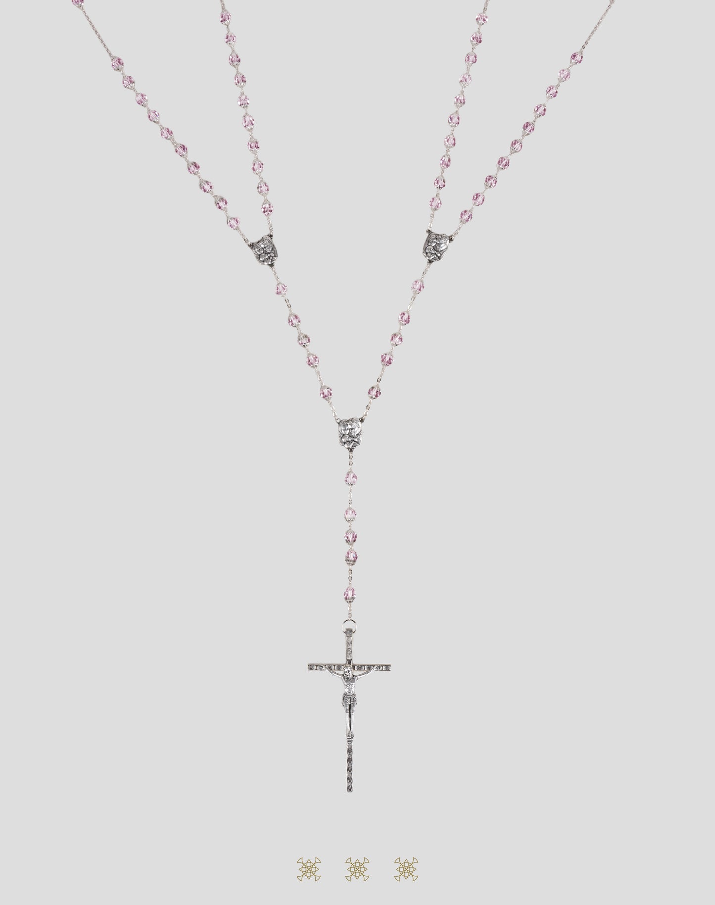 Lazo de boda italiano plata / rosa 90-708