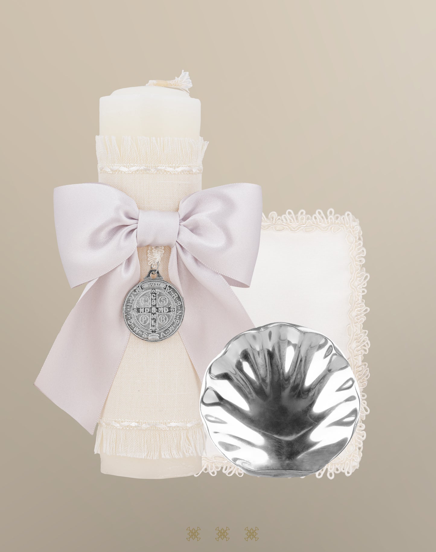 Set de vela bautizo hueso 92-275