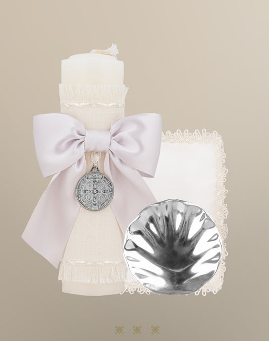 Set de vela bautizo hueso 92-275