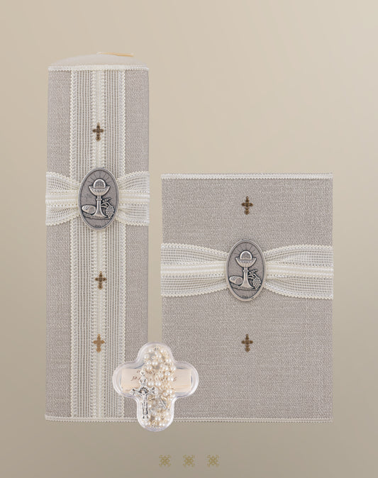 Set de vela primera comunión gris 92-285