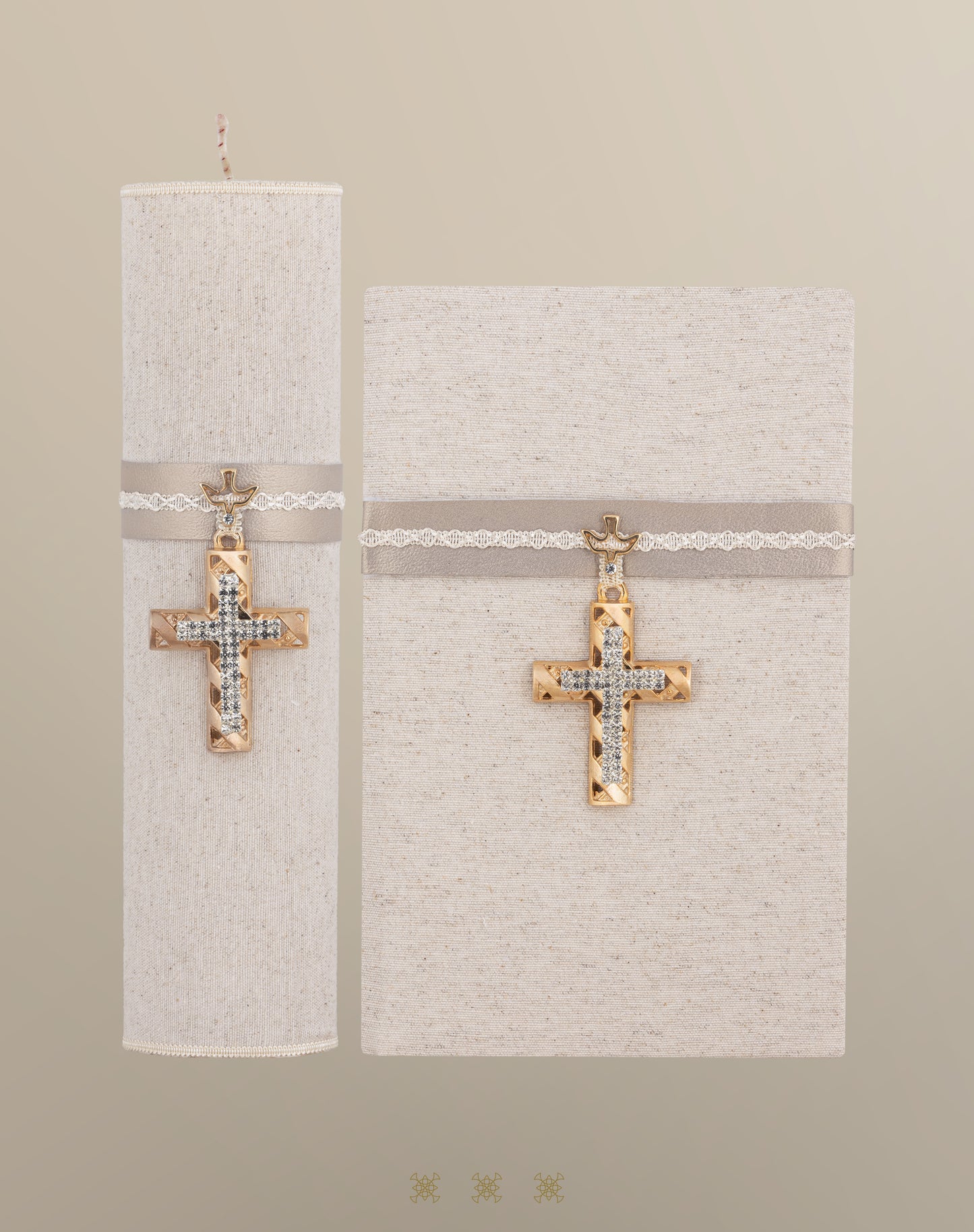 Biblia y Cirio de boda lino 92-294