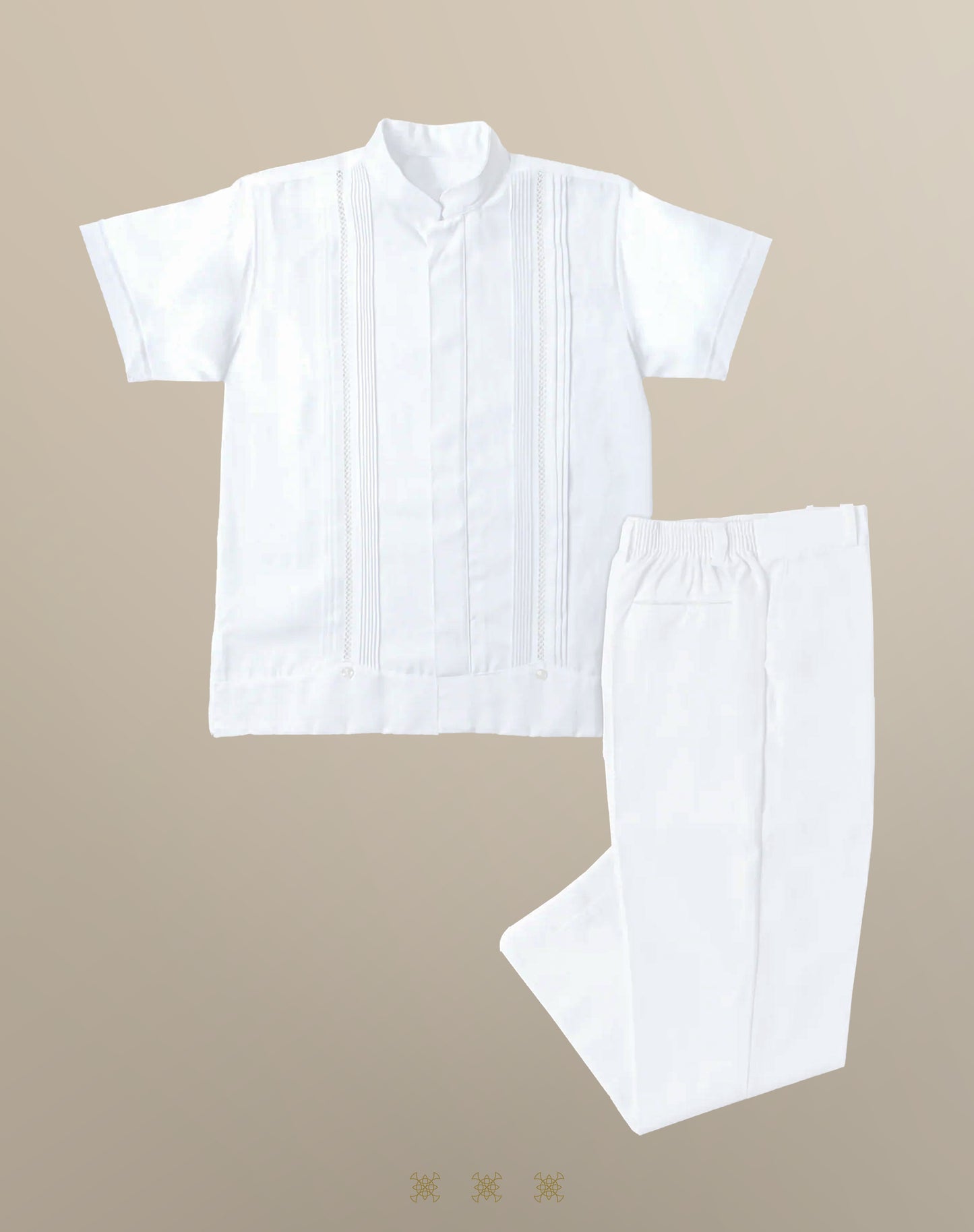 Guayabera y pantalón blanco infantil 95-005