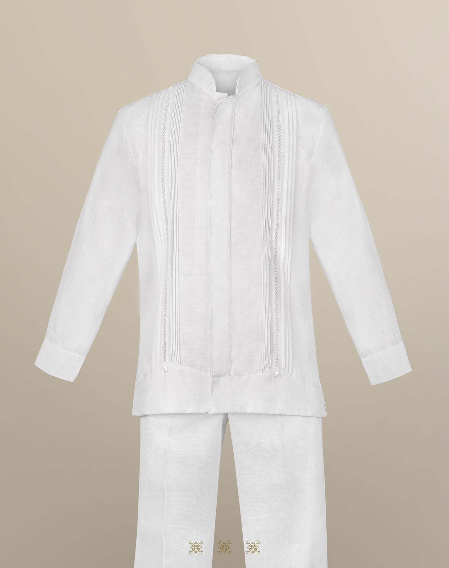 Guayabera y pantalón blanco infantil 95-006