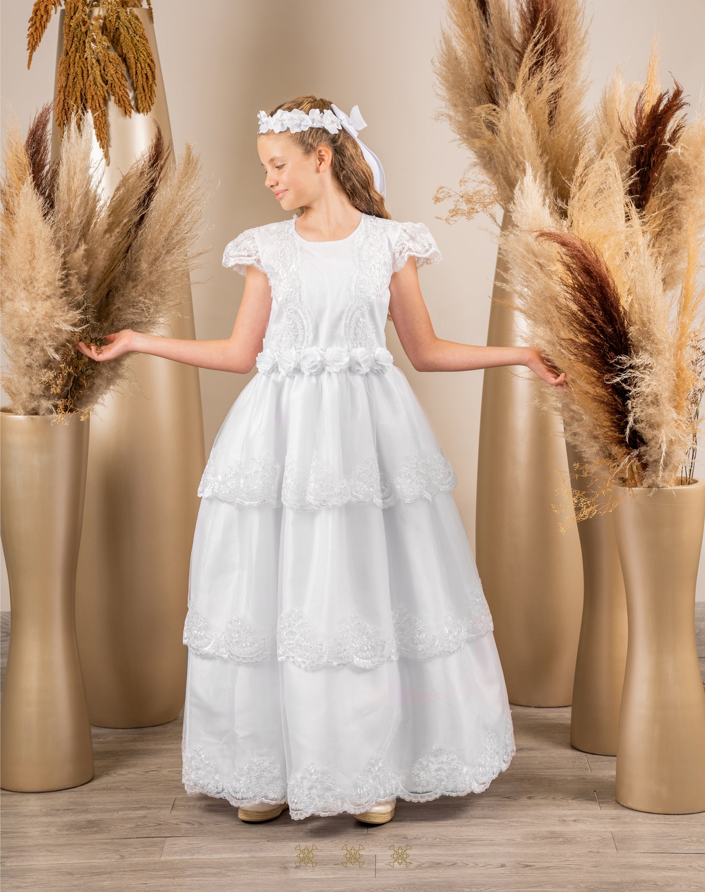 Vestido de Primera comunión blanco A7-007
